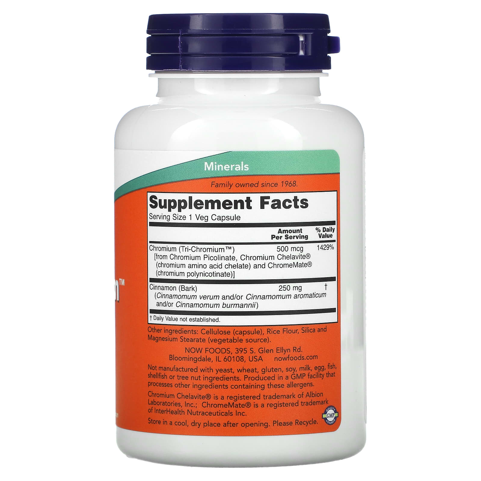NOW Foods, Tri-Chromium, 500 mcg, 180 Veg Capsules - Image 2