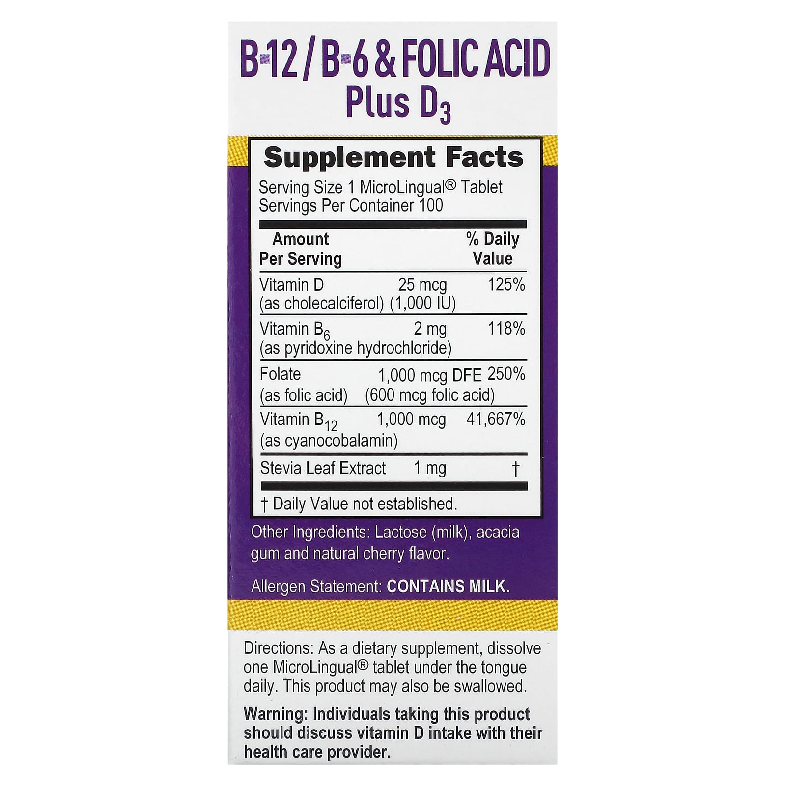 Superior Source, B-12, B-6 & Folic Acid, Plus D3, 100 MicroLingual Instant Dissolve Tablets - Image 2