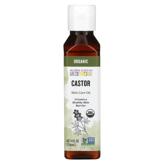 Aura Cacia USDA Organic Castor Oil for Healthy Skin - Image 1