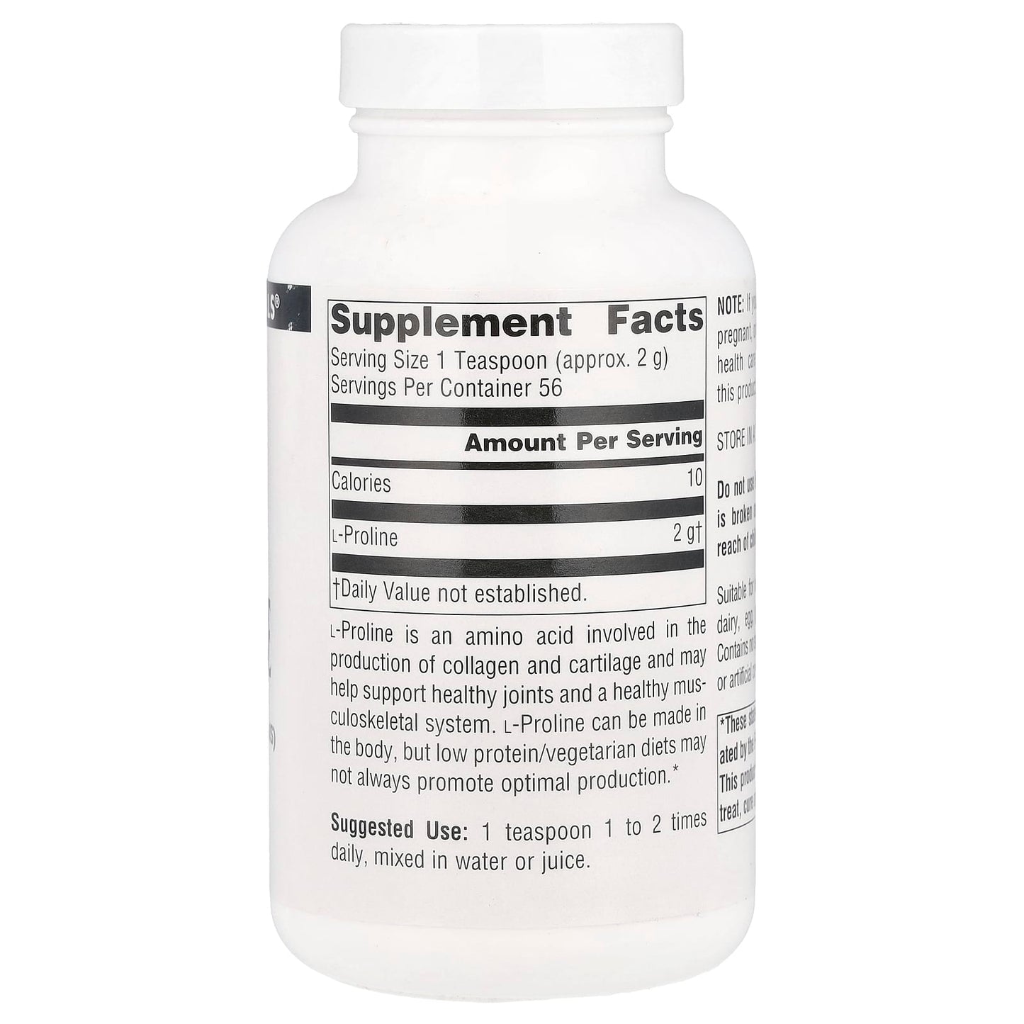 Source Naturals, L-Proline Powder, 4 oz (113.4 g) - Image 2
