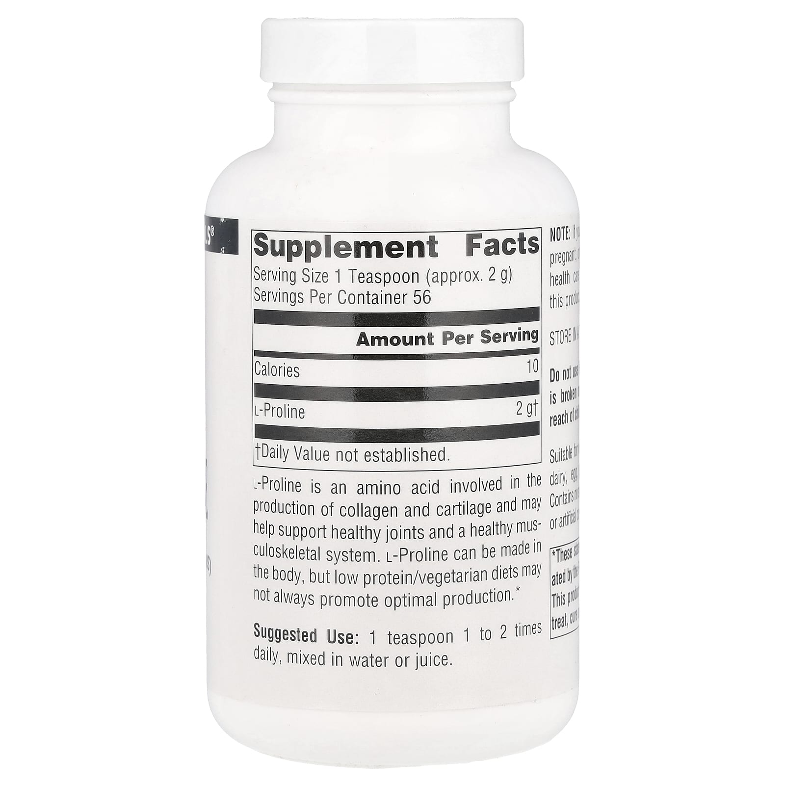 Source Naturals, L-Proline Powder, 4 oz (113.4 g) - Image 2