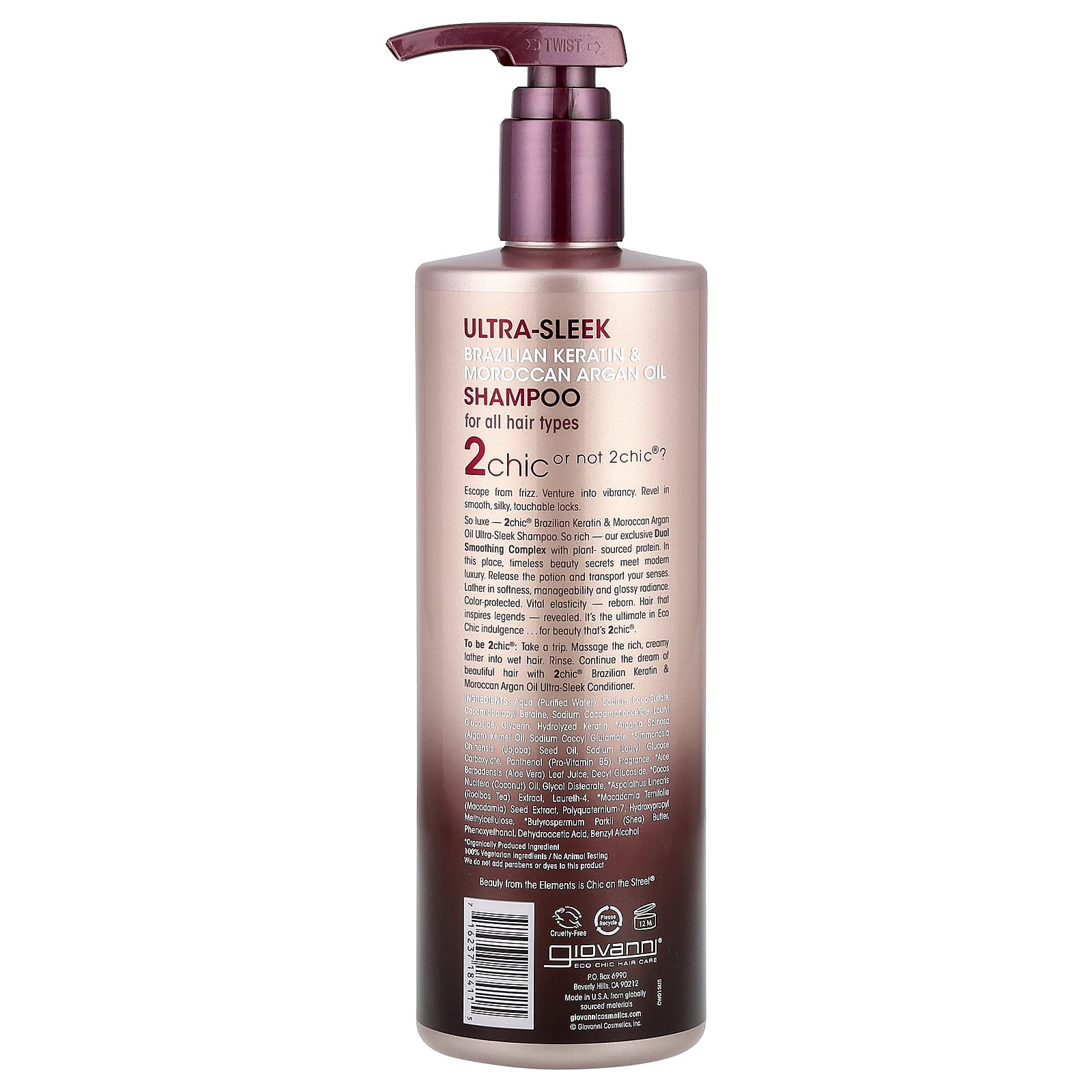 Brazilian Keratin & Argan Oil Ultra-Sleek Shampoo for All Hair Types - Image 2