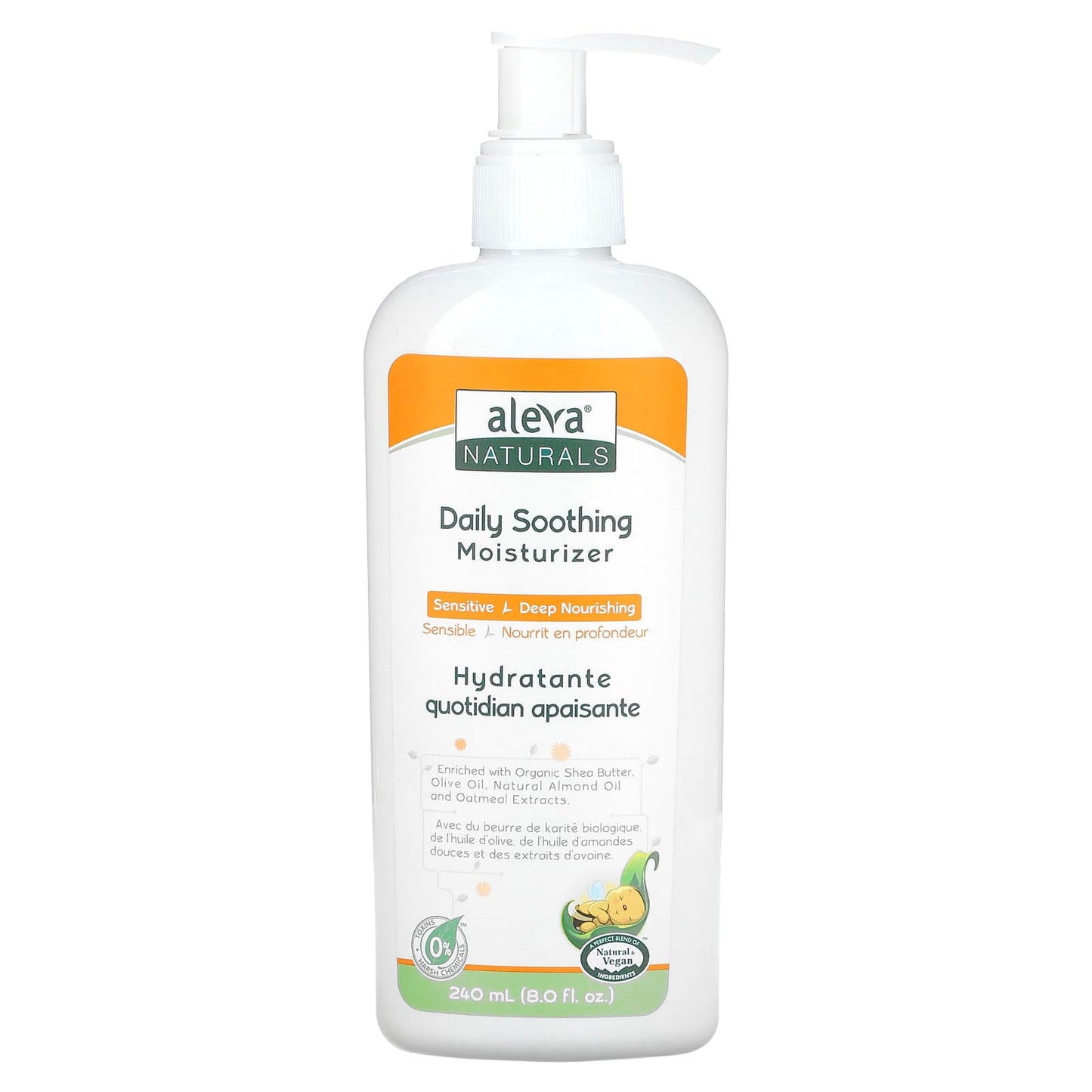 Aleva Naturals Daily Soothing Moisturizer for Sensitive Skin, 8.0 fl oz - Image 1