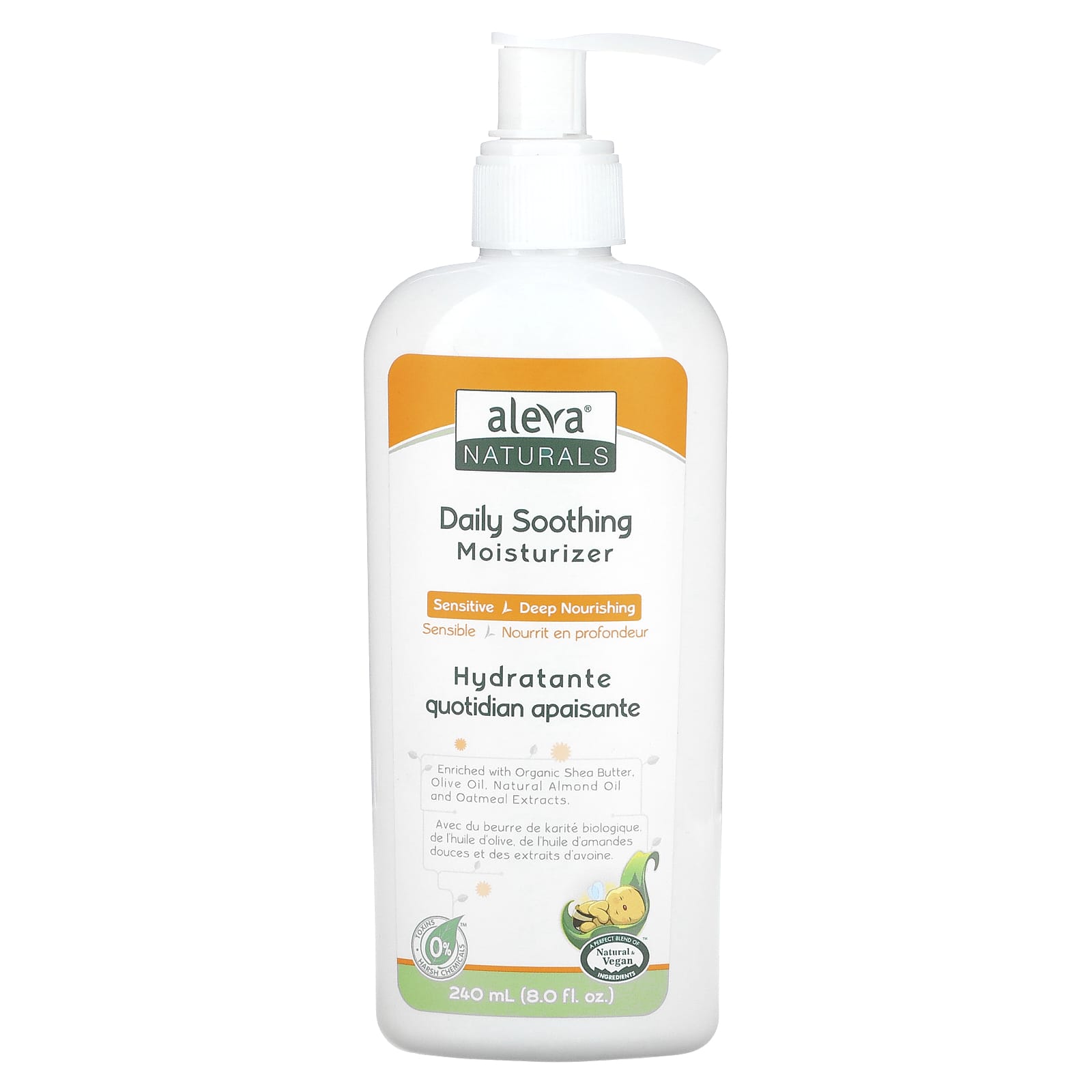 Aleva Naturals Daily Soothing Moisturizer for Sensitive Skin, 8.0 fl oz - Image 1
