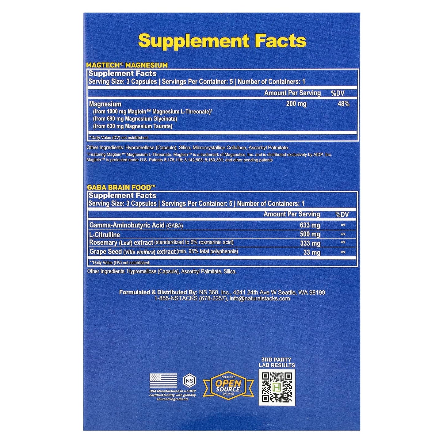 Natural Stacks, Sleep Stack, 2 Bottles, 15 Vegetarian Capsules Each - Image 2
