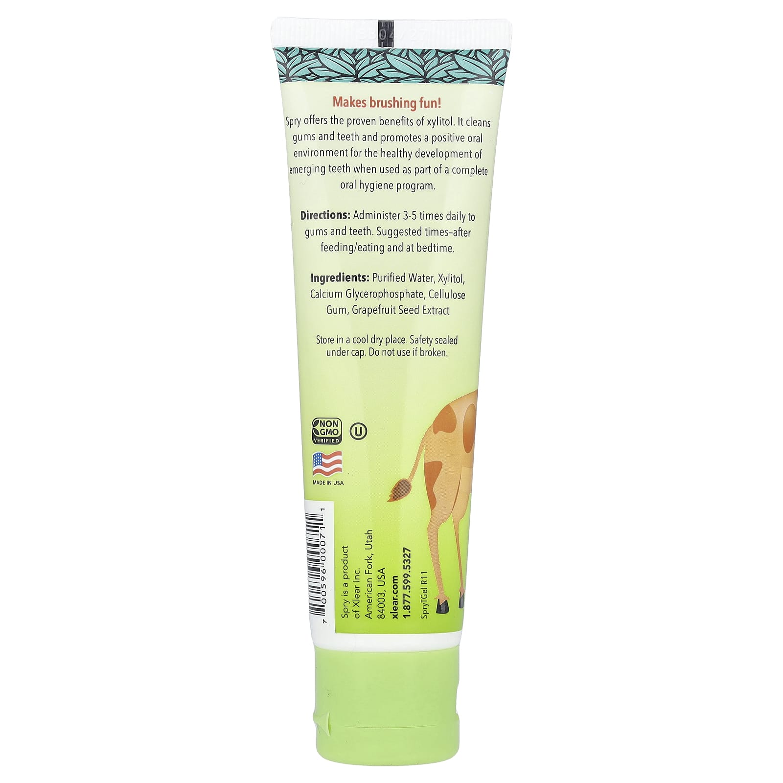 Xlear, Kid's Spry®, Tooth Gel with Xylitol, Age 3 Months and Up , Original, 2 fl oz (60 ml) - Image 2