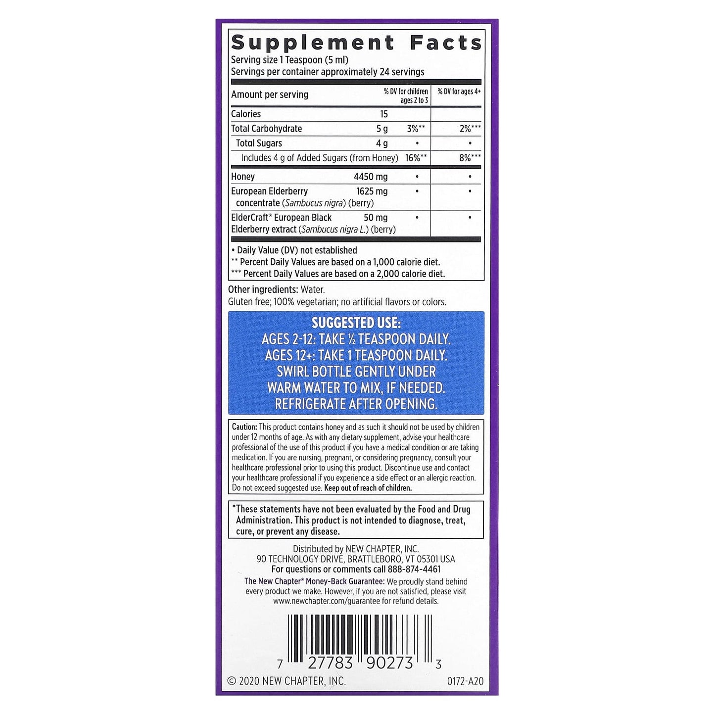 New Chapter, Elderberry Syrup + Honey , 4 fl oz (118 ml) - Image 2