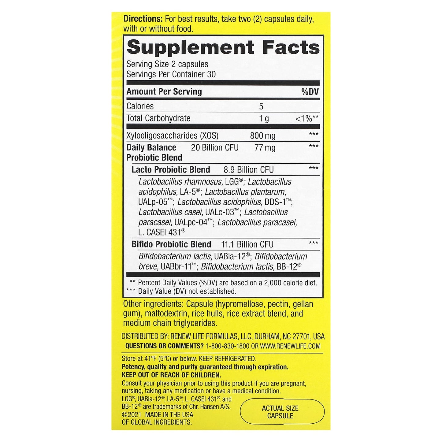 Renew Life, Probiotics, Daily Balance, 60 Vegetarian Capsules - Image 2