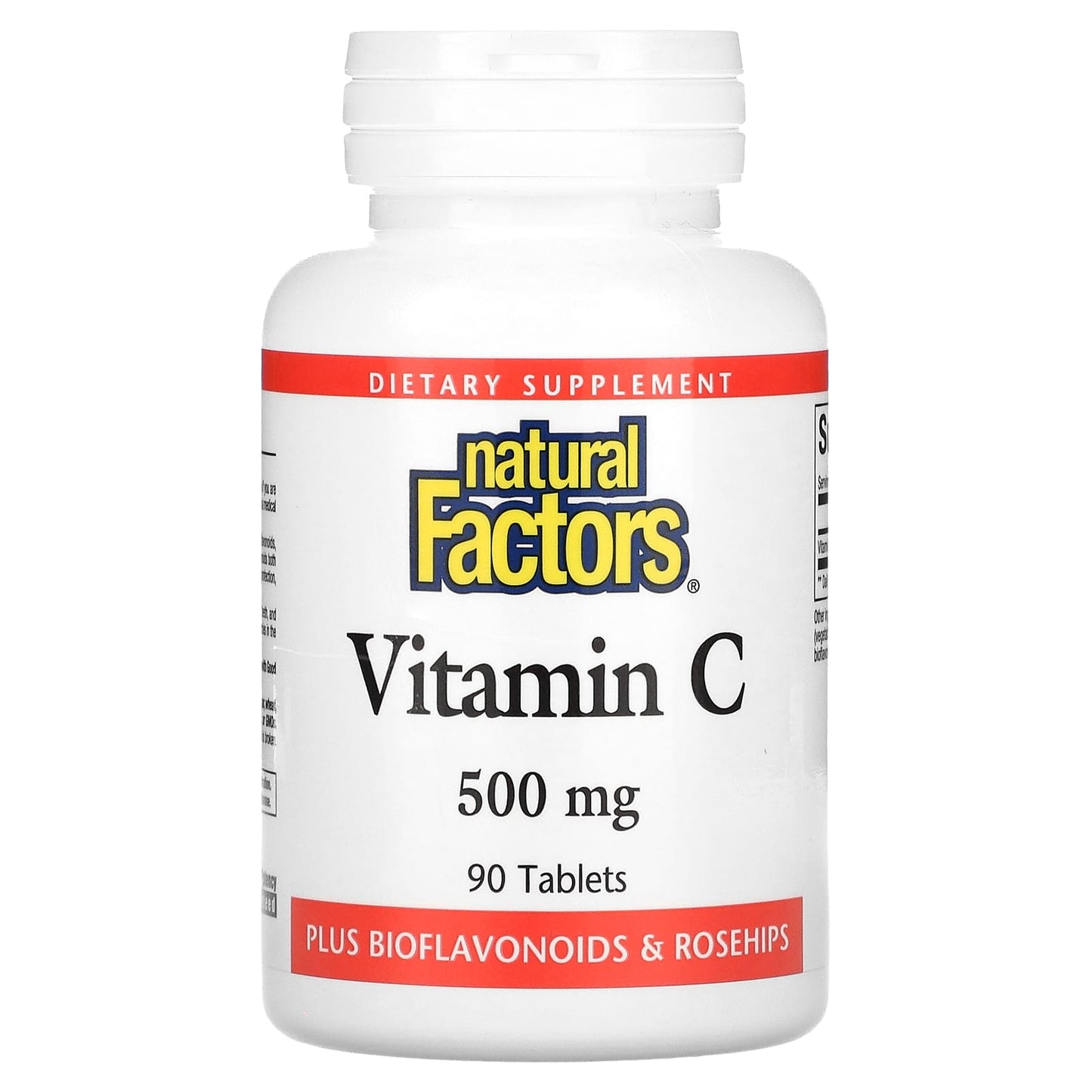 Natural Factors, Vitamin C, 500 mg, 90 Tablets - Image 1