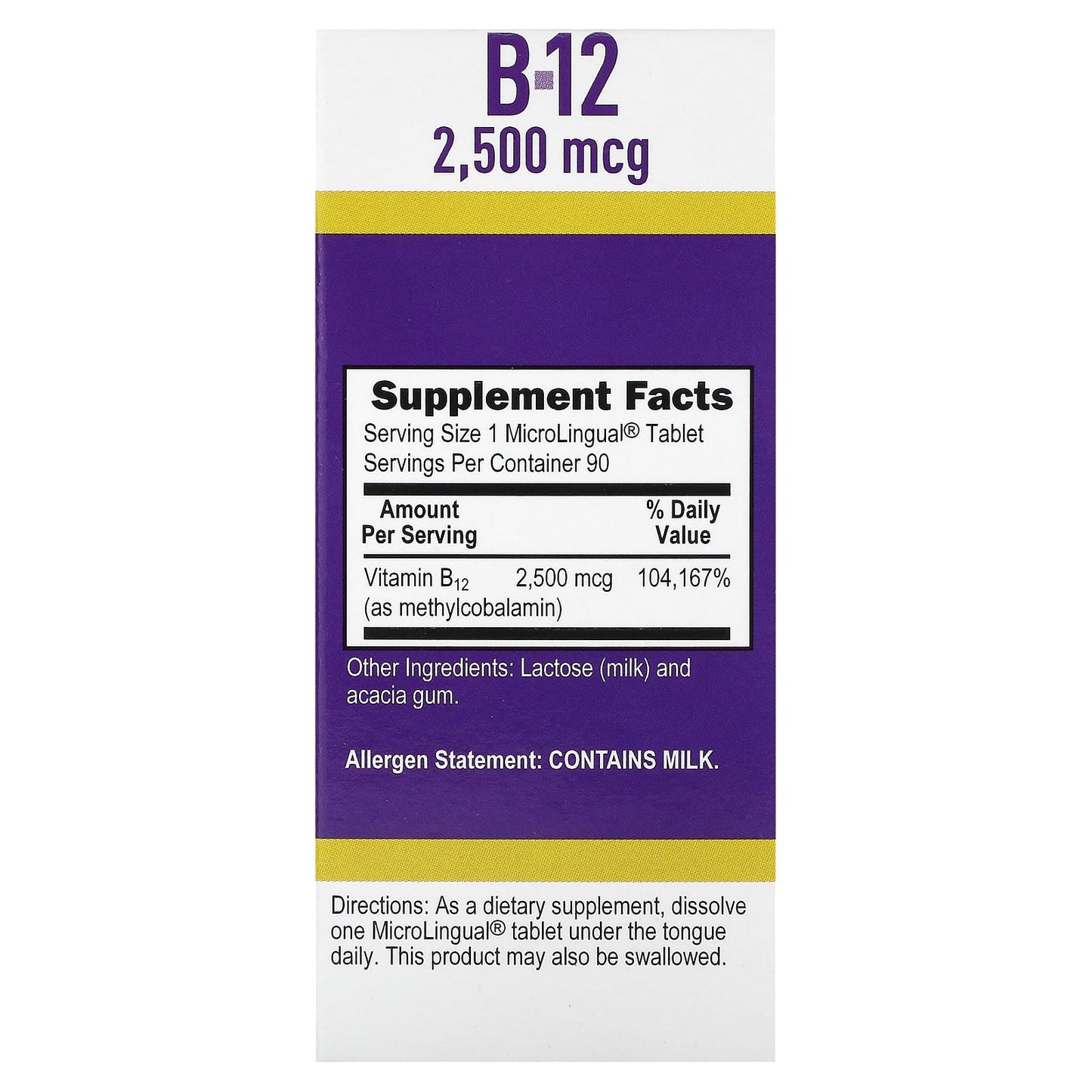 Superior Source, Methylcobalamin B-12, 2,500 mcg, 90 Instant Dissolve Tablets - Image 2
