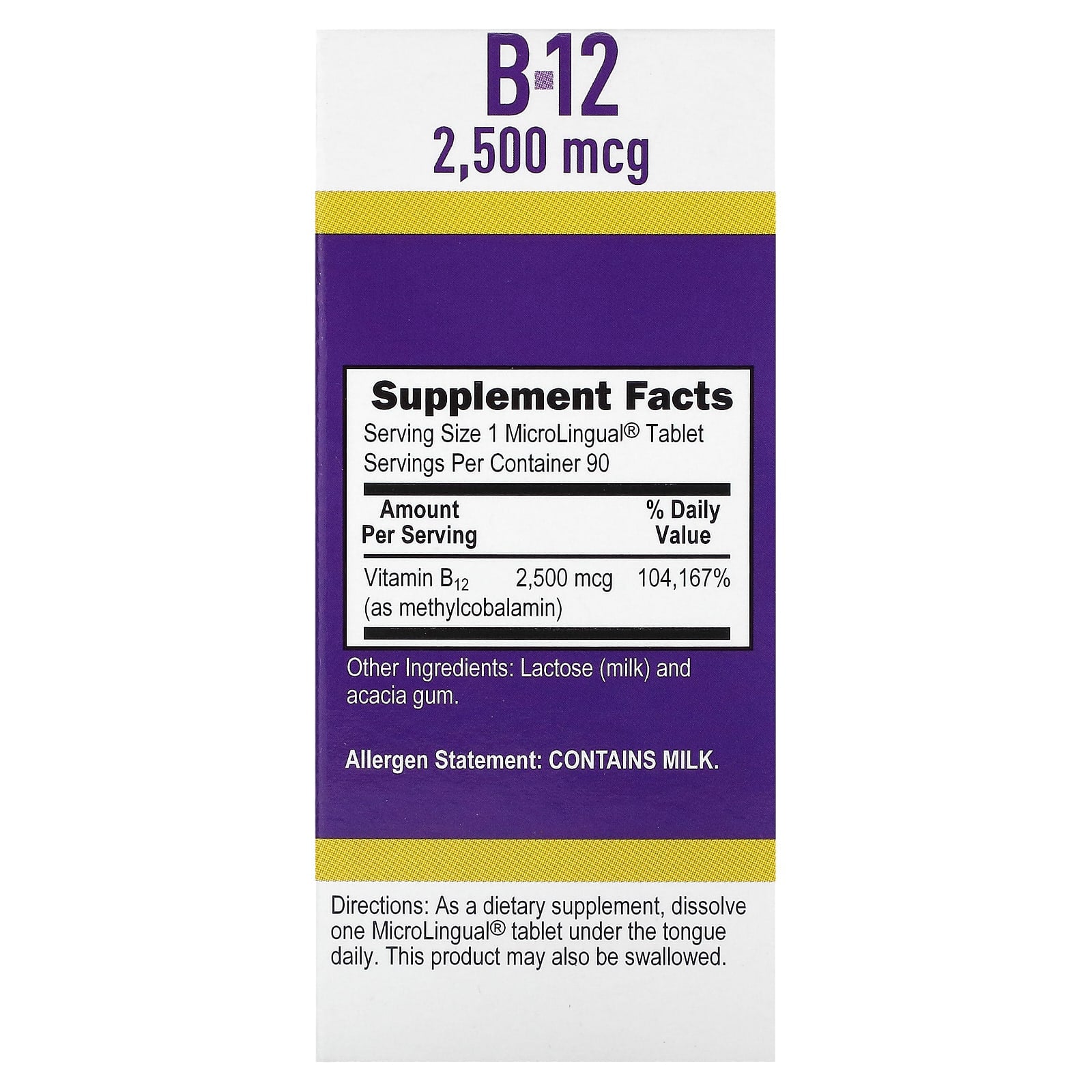 Superior Source, Methylcobalamin B-12, 2,500 mcg, 90 Instant Dissolve Tablets - Image 2