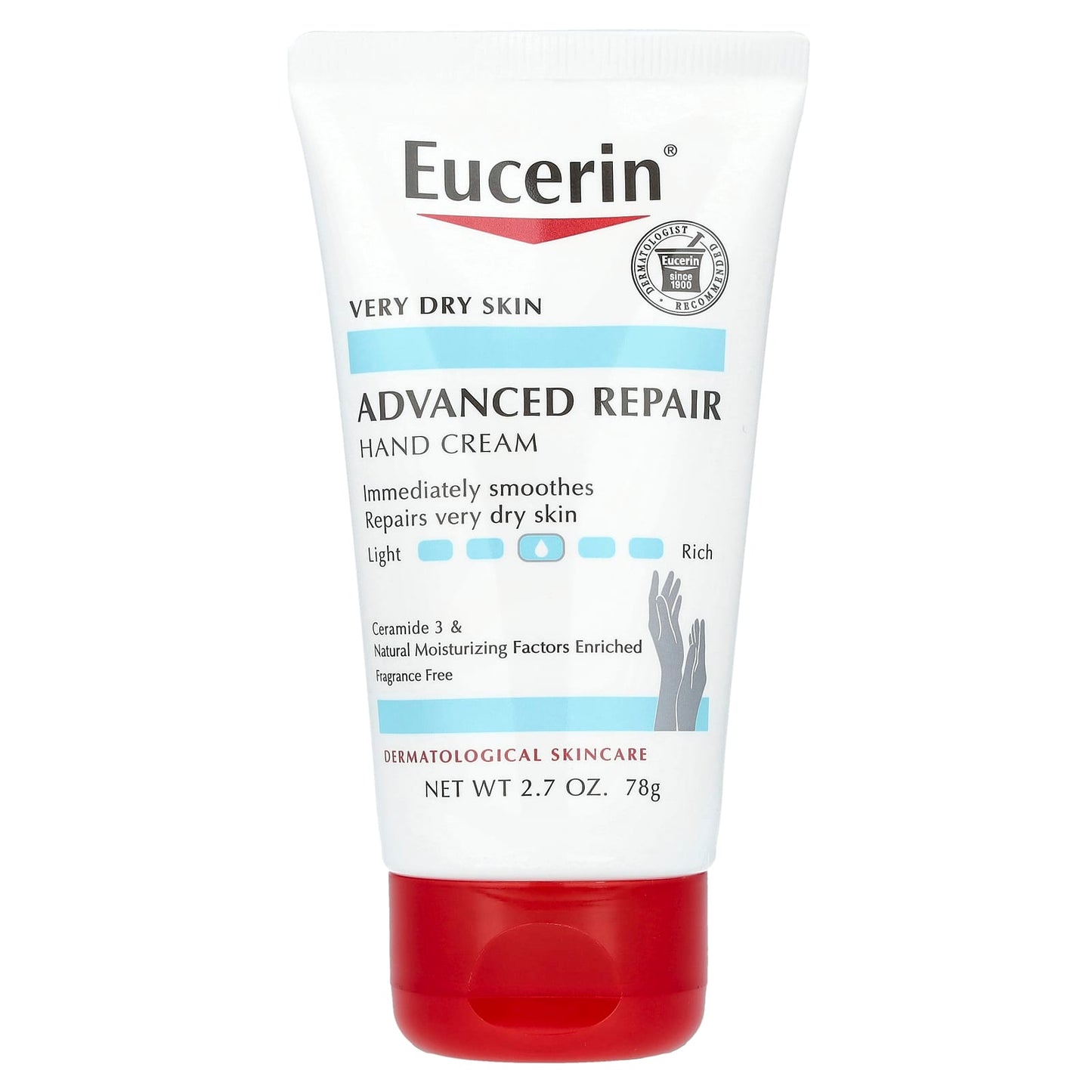 Eucerin Advanced Repair Hand Cream for Very Dry Skin, 2.7 oz - Image 1