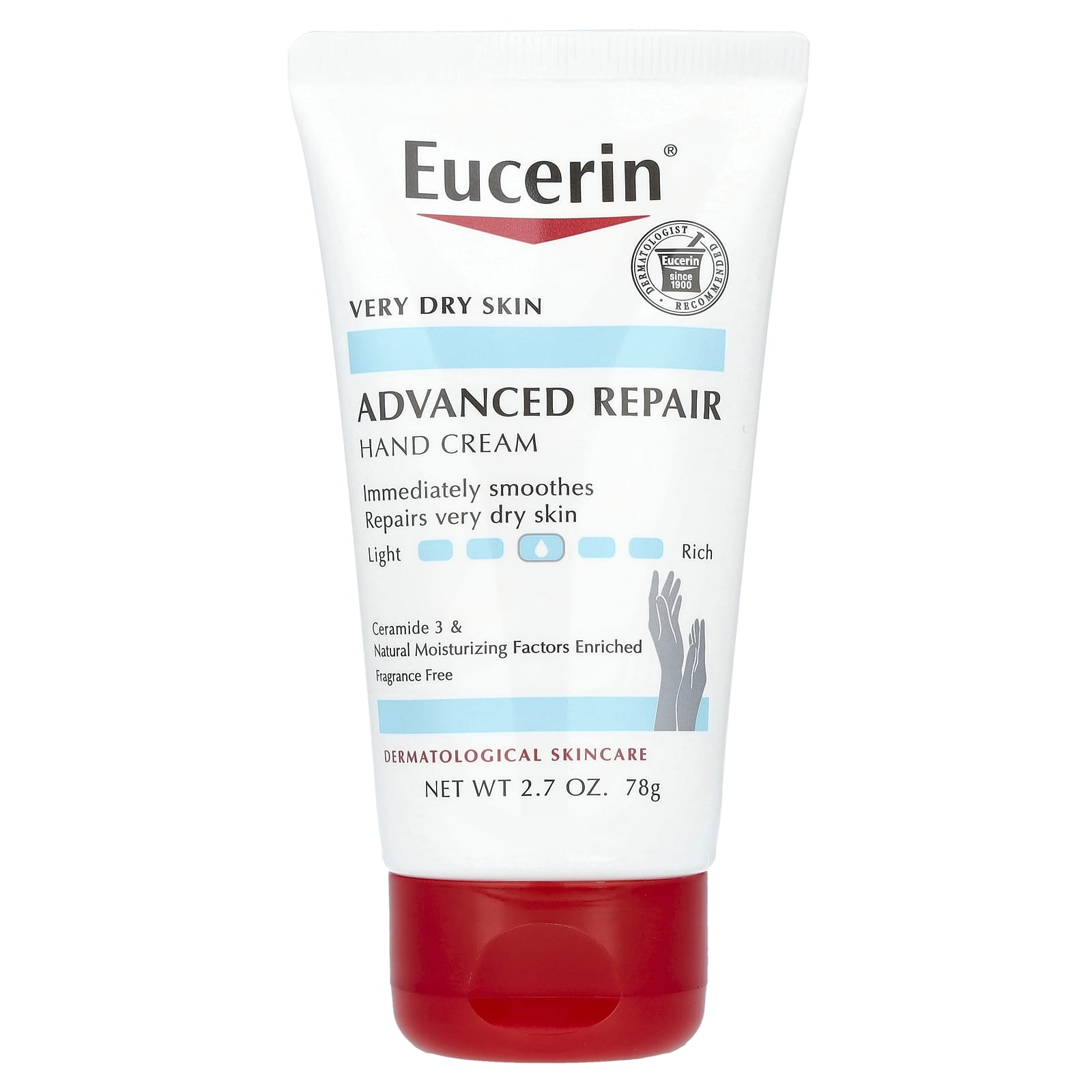 Eucerin Advanced Repair Hand Cream for Very Dry Skin, 2.7 oz - Image 1
