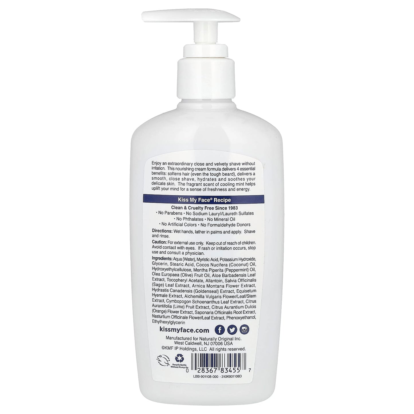 Kiss My Face, 4 in 1 Moisture Shave, Cool Mint, 11 fl oz (325 ml) - Image 2
