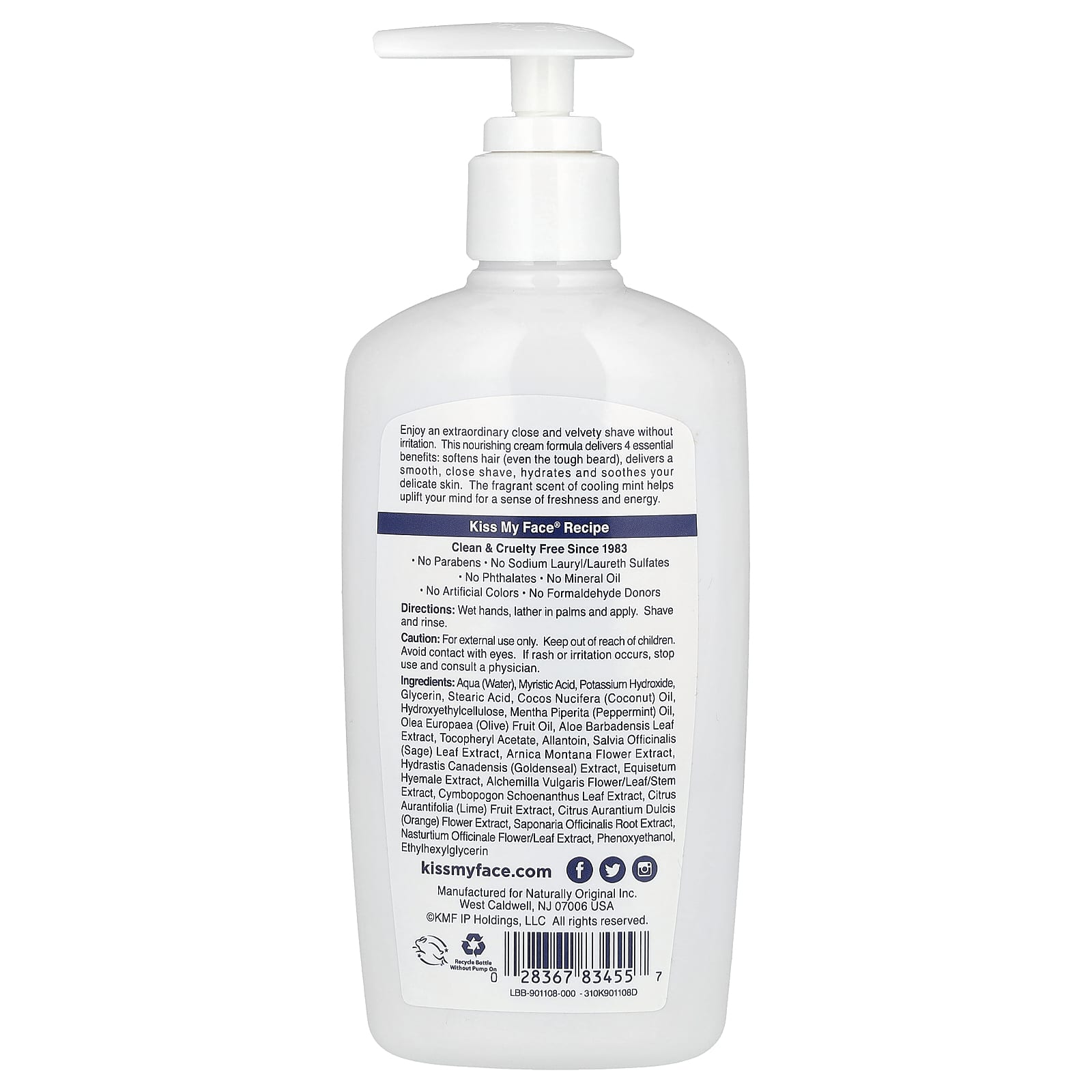 Kiss My Face, 4 in 1 Moisture Shave, Cool Mint, 11 fl oz (325 ml) - Image 2