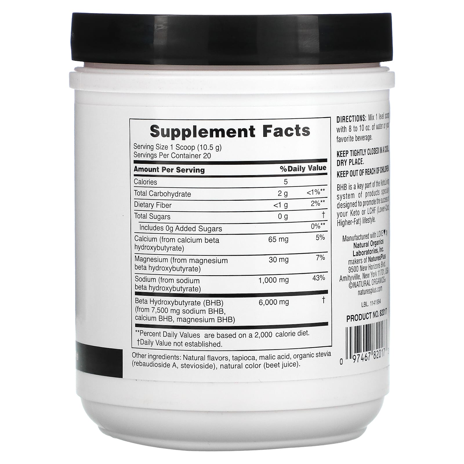 NaturesPlus, BHB Keto Living, Berry Lemonade, 7.4 oz (210 g) - Image 2