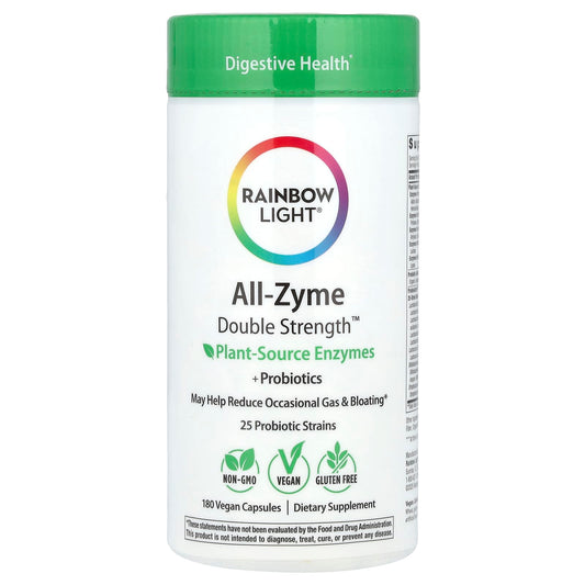 Rainbow Light, All-Zyme, Double Strength™, 180 Vegan Capsules - Image 1