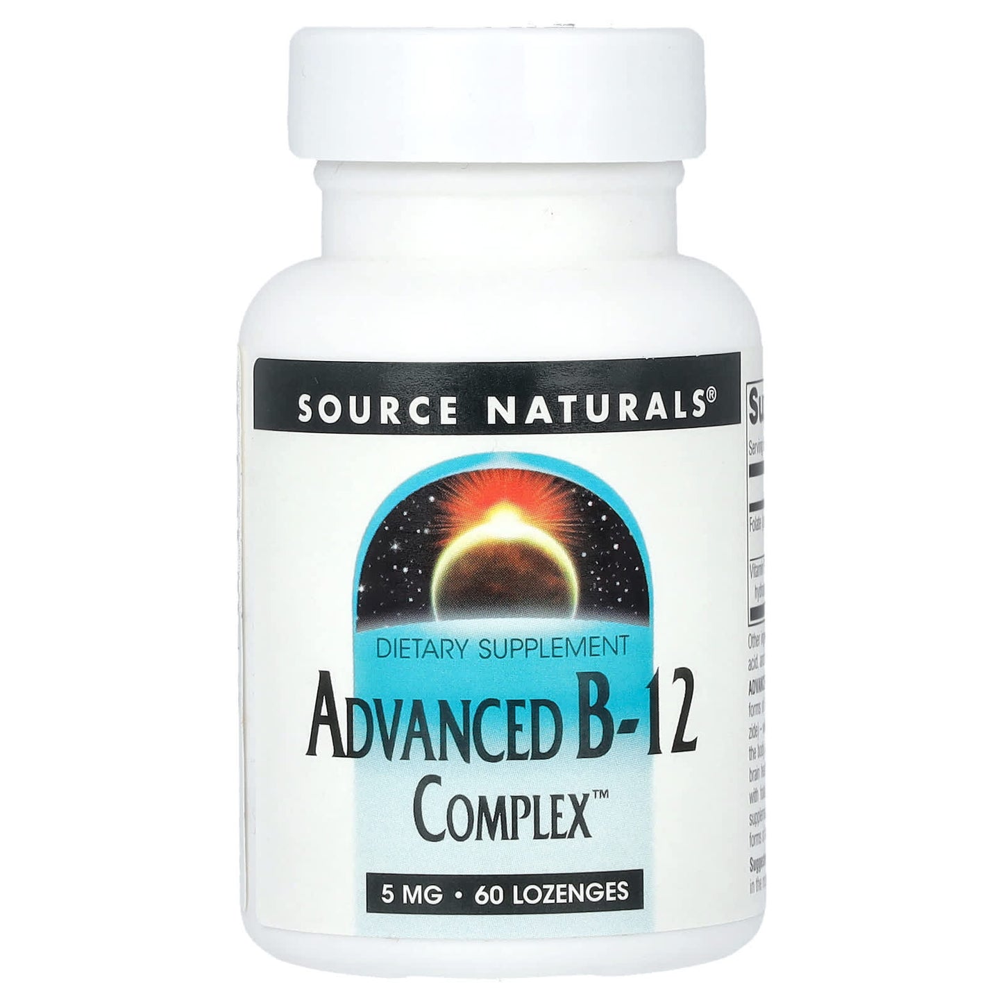 Source Naturals, Advanced B-12 Complex, 5 mg, 60 Lozenges - Image 1