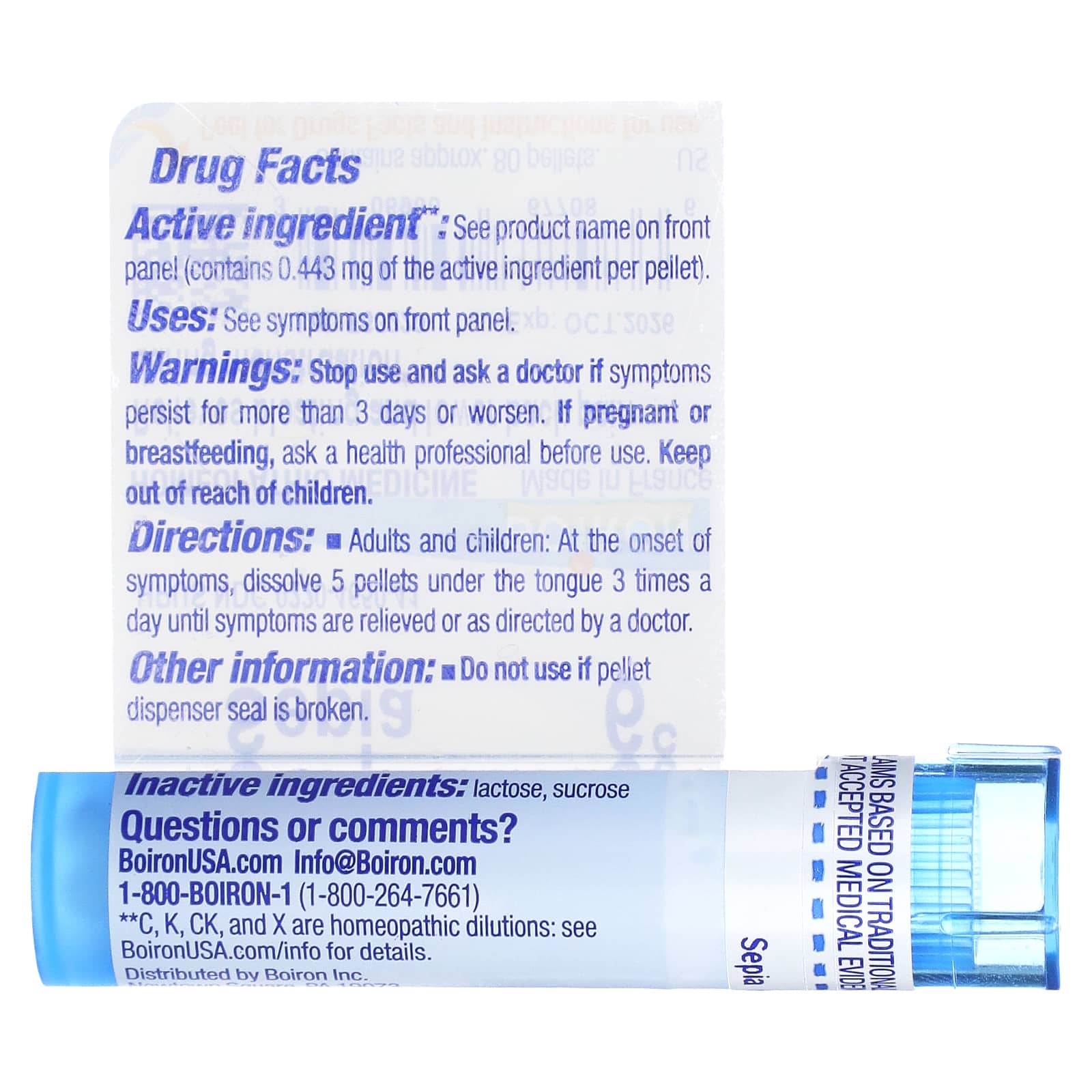 Boiron Sepia 6C Menstrual Pain Relief 80 Pellets - Image 2