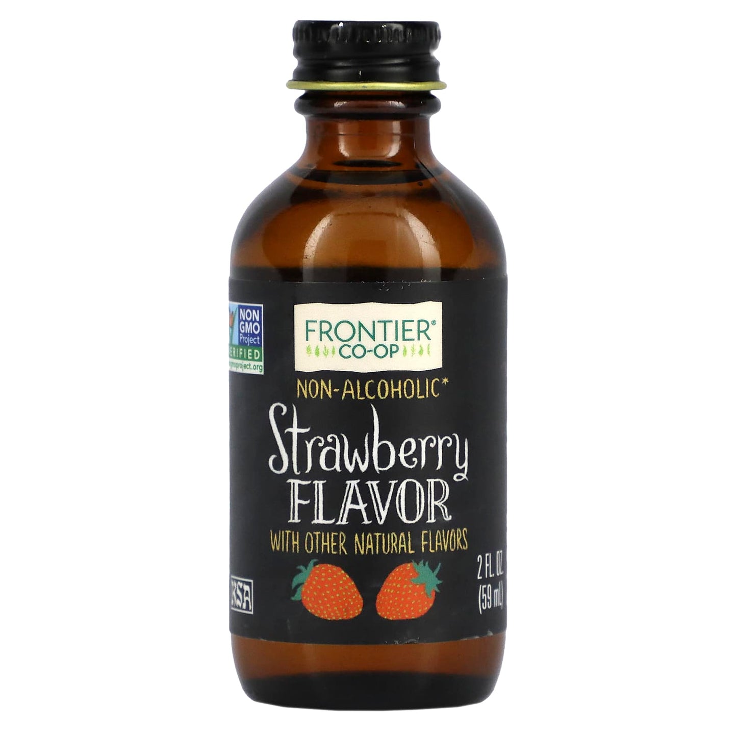 Frontier Co-op Strawberry Flavor, Non-Alcoholic, 2 oz Liquid Extract - Image 1