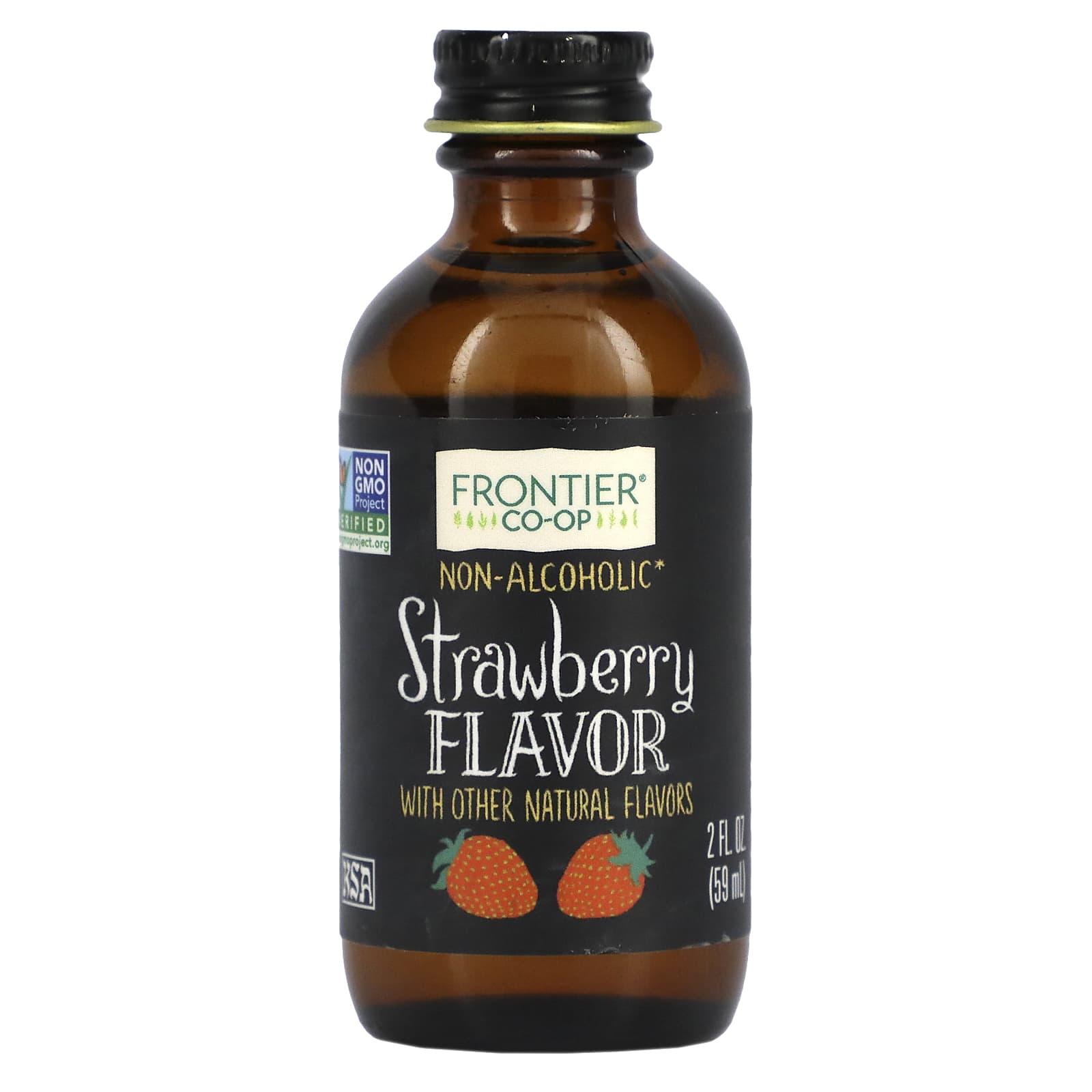 Frontier Co-op Strawberry Flavor, Non-Alcoholic, 2 oz Liquid Extract - Image 1