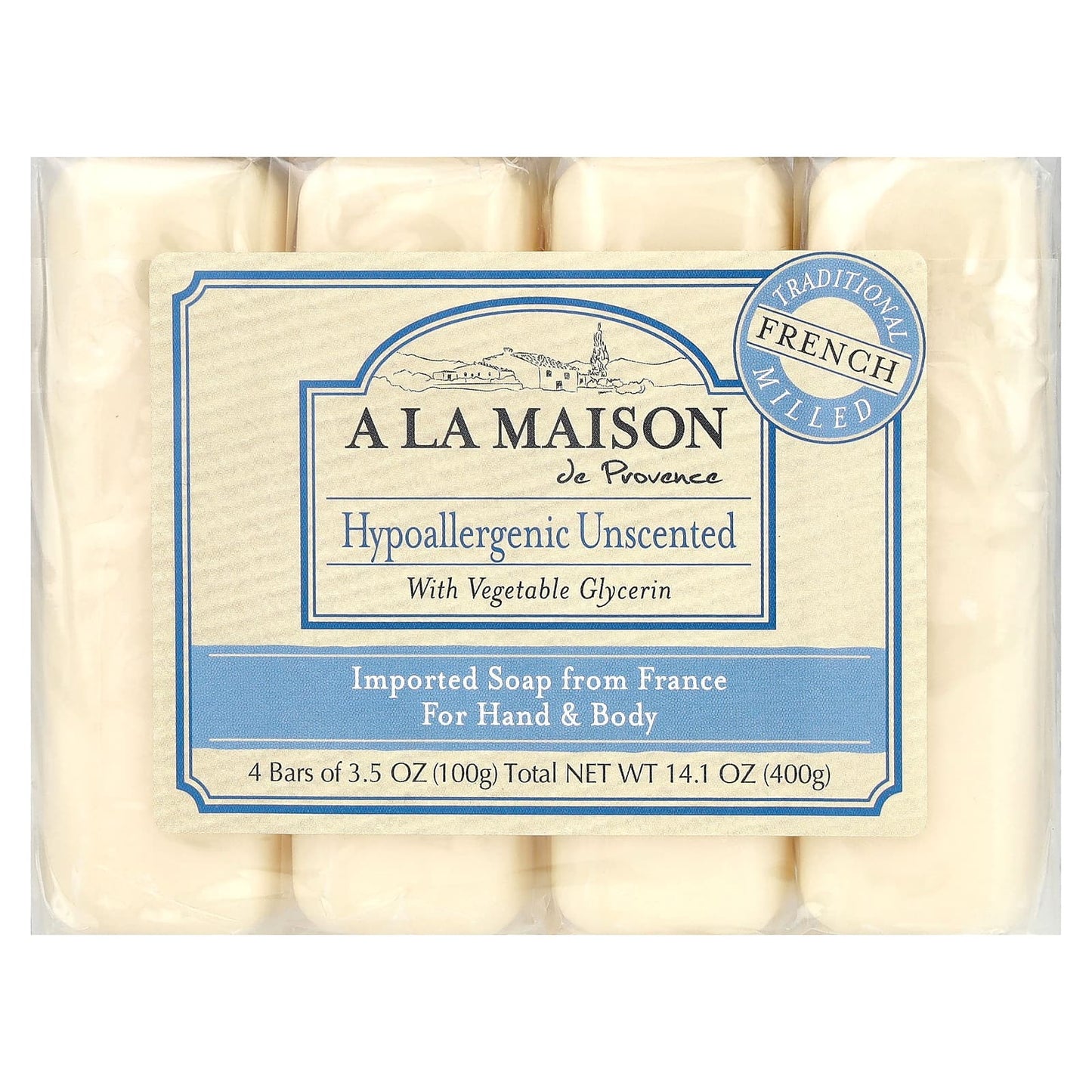 French Milled Soap Bars for Sensitive Skin | Unscented & Hypoallergenic - Image 1