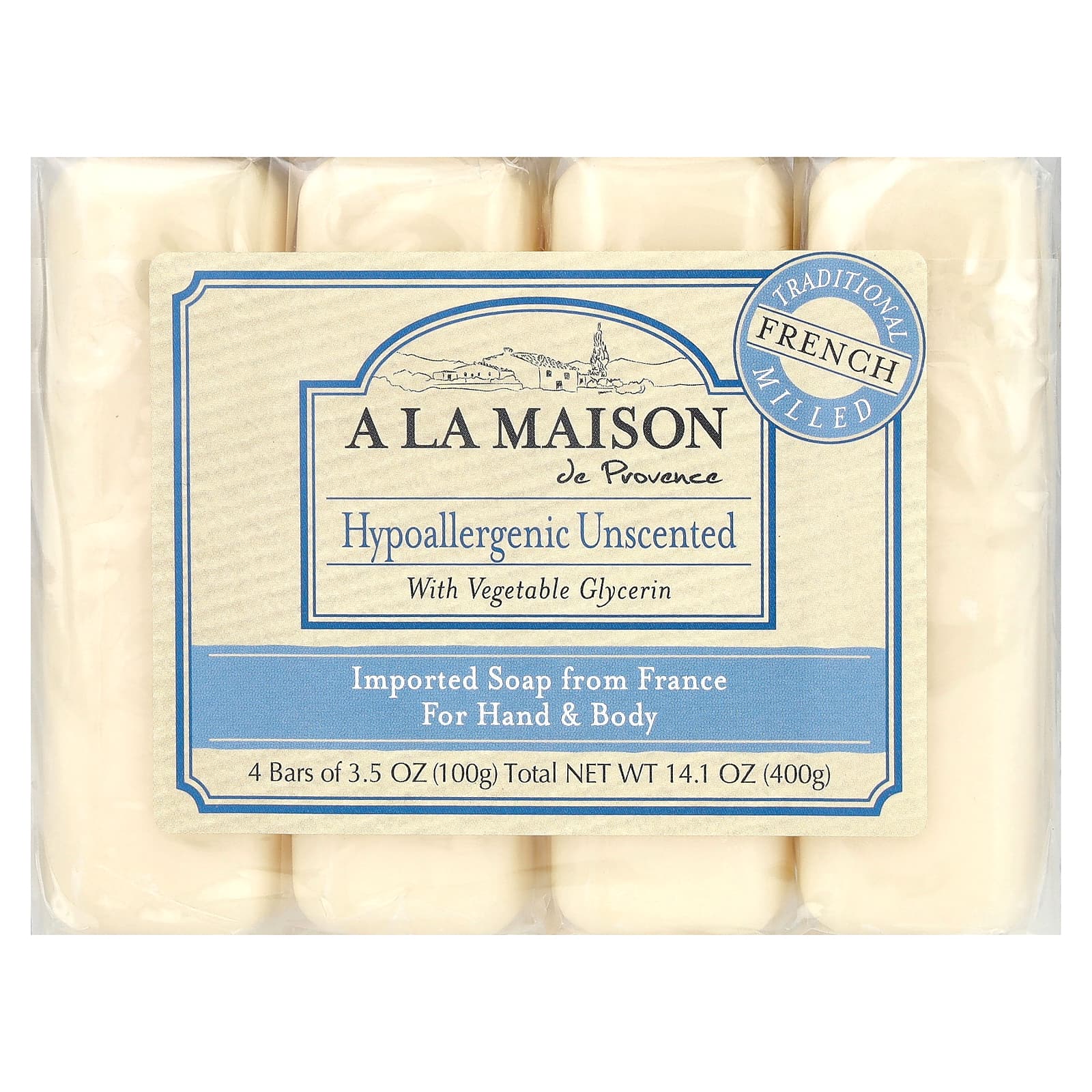 French Milled Soap Bars for Sensitive Skin | Unscented & Hypoallergenic - Image 1