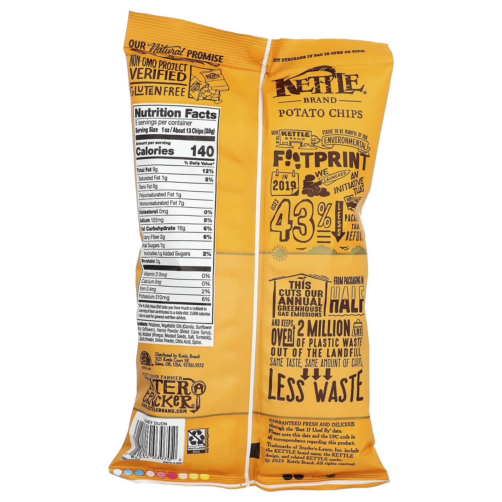 Kettle Foods, Potato Chips, Honey Dijon, 5 oz (141 g) - Image 2