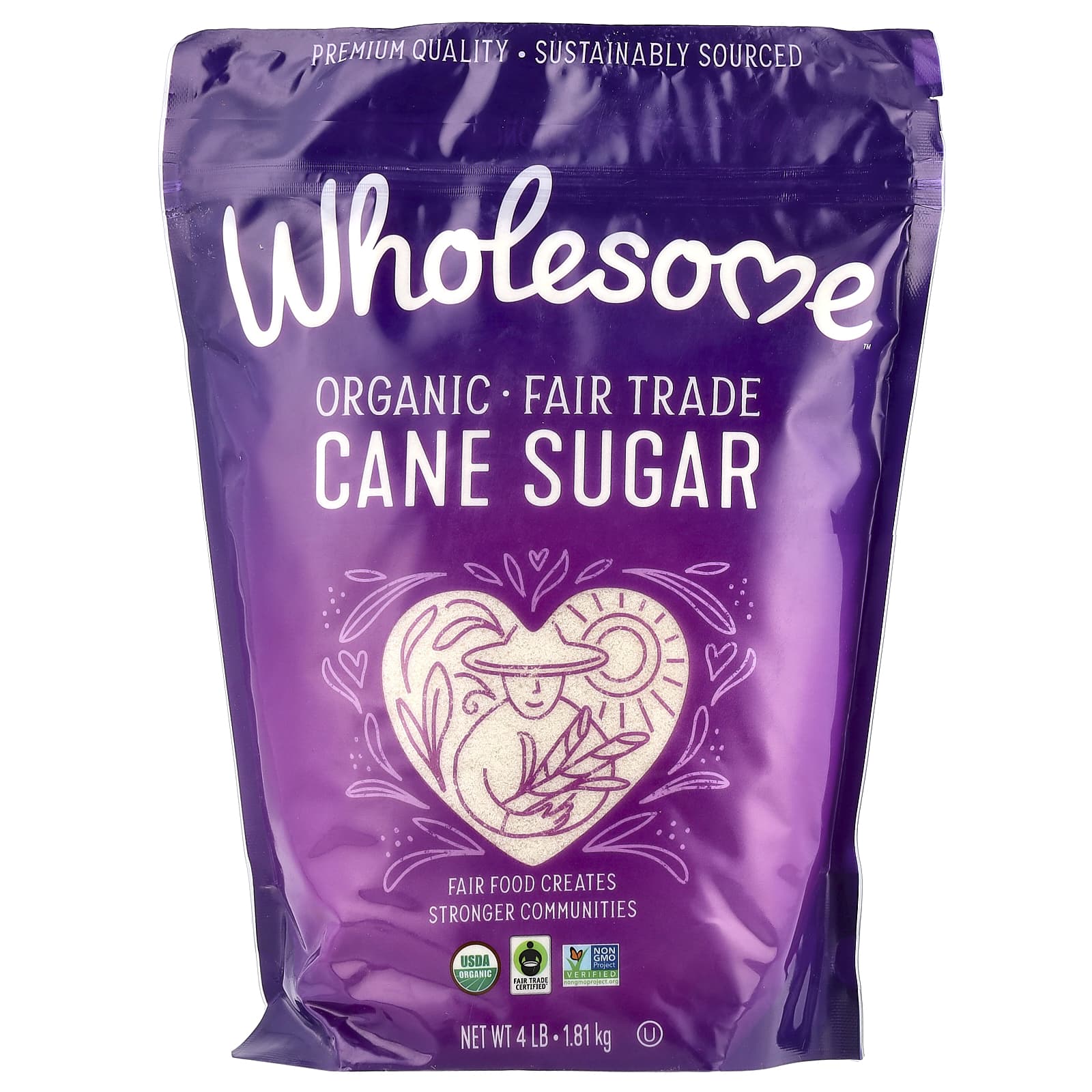 Wholesome Sweeteners, Organic Cane Sugar, 4 lb (1.81 kg) - Image 1