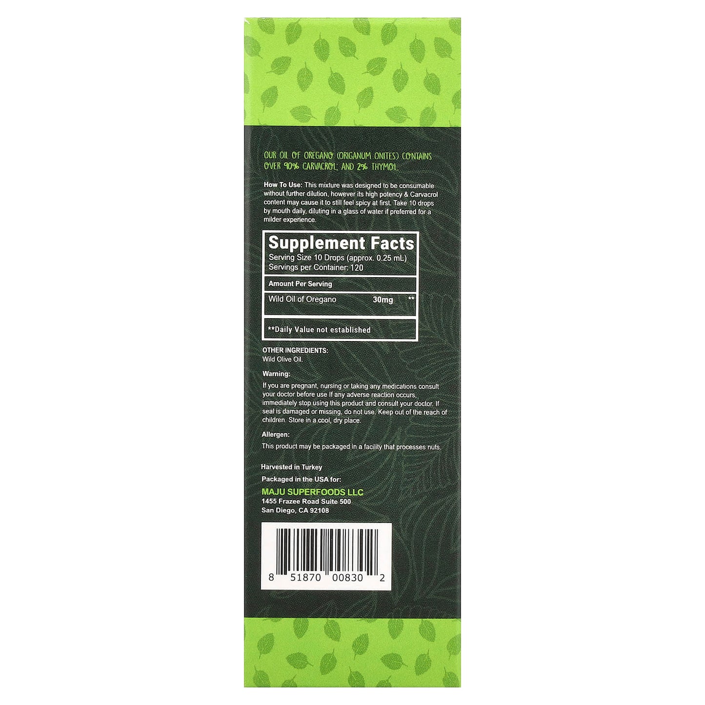 Maju Superfoods, CV 90+ Oregano Oil, 1 fl oz (30 ml) - Image 2