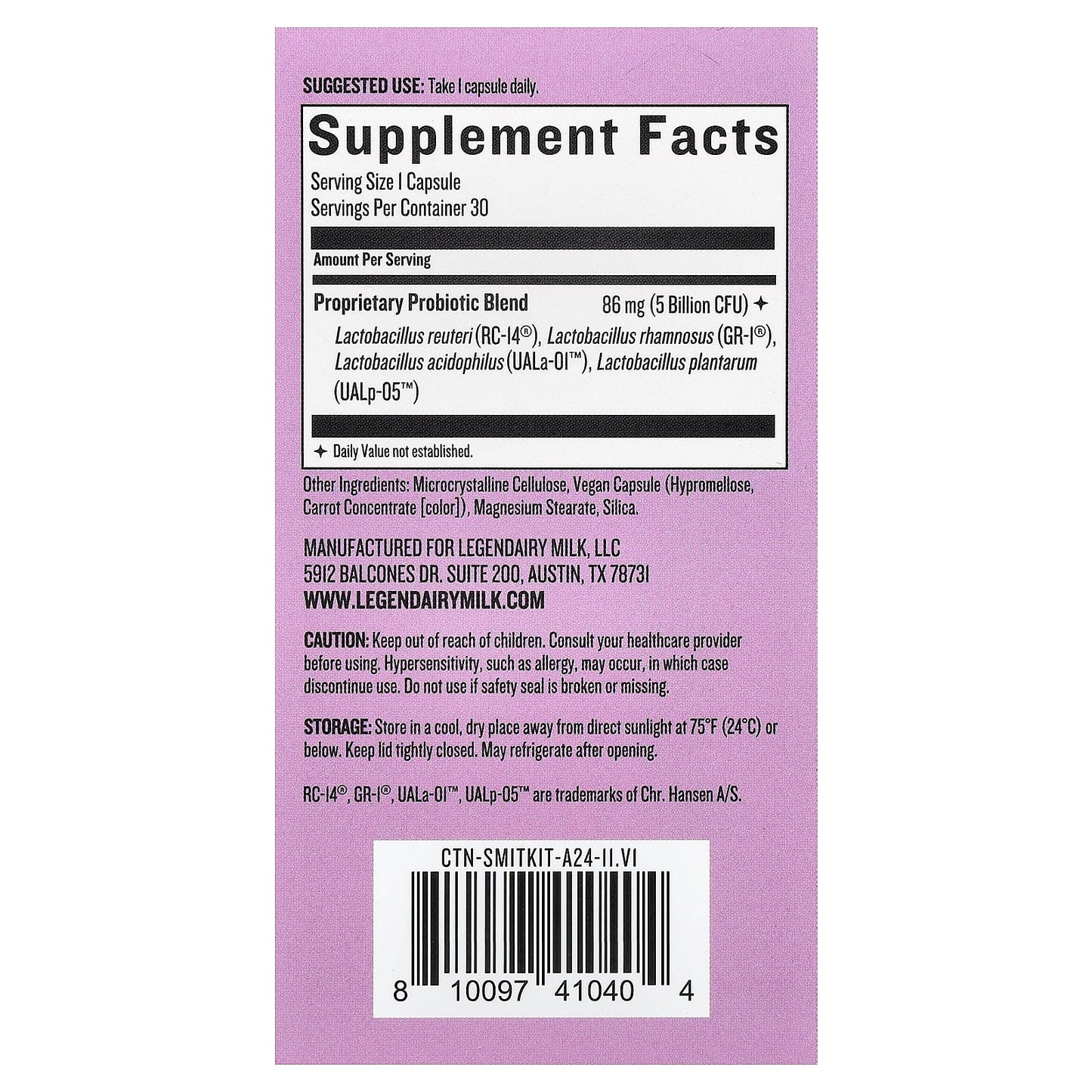 Legendairy Milk, Smitten Kitten™ Vaginal Probiotic, 30 Vegan Capsules - Image 2