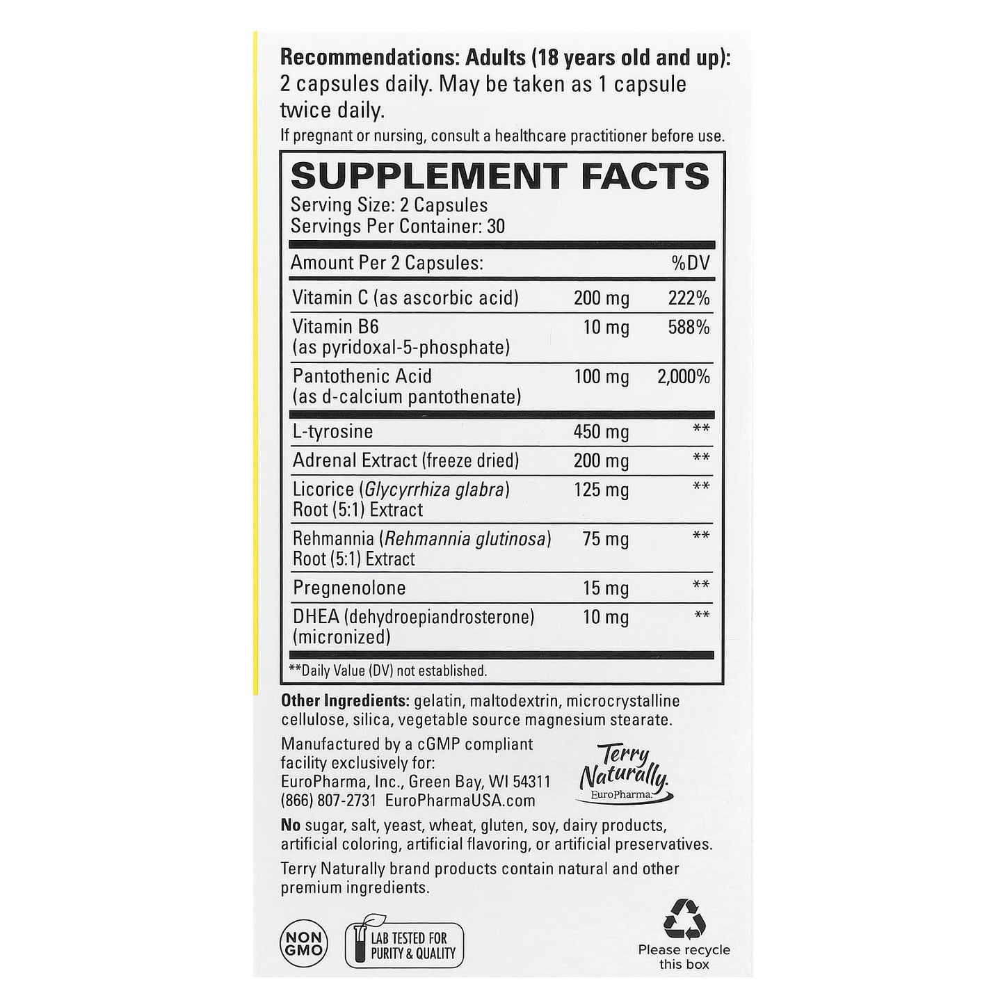 Terry Naturally, Adrenaplex®, 60 Capsules - Image 2