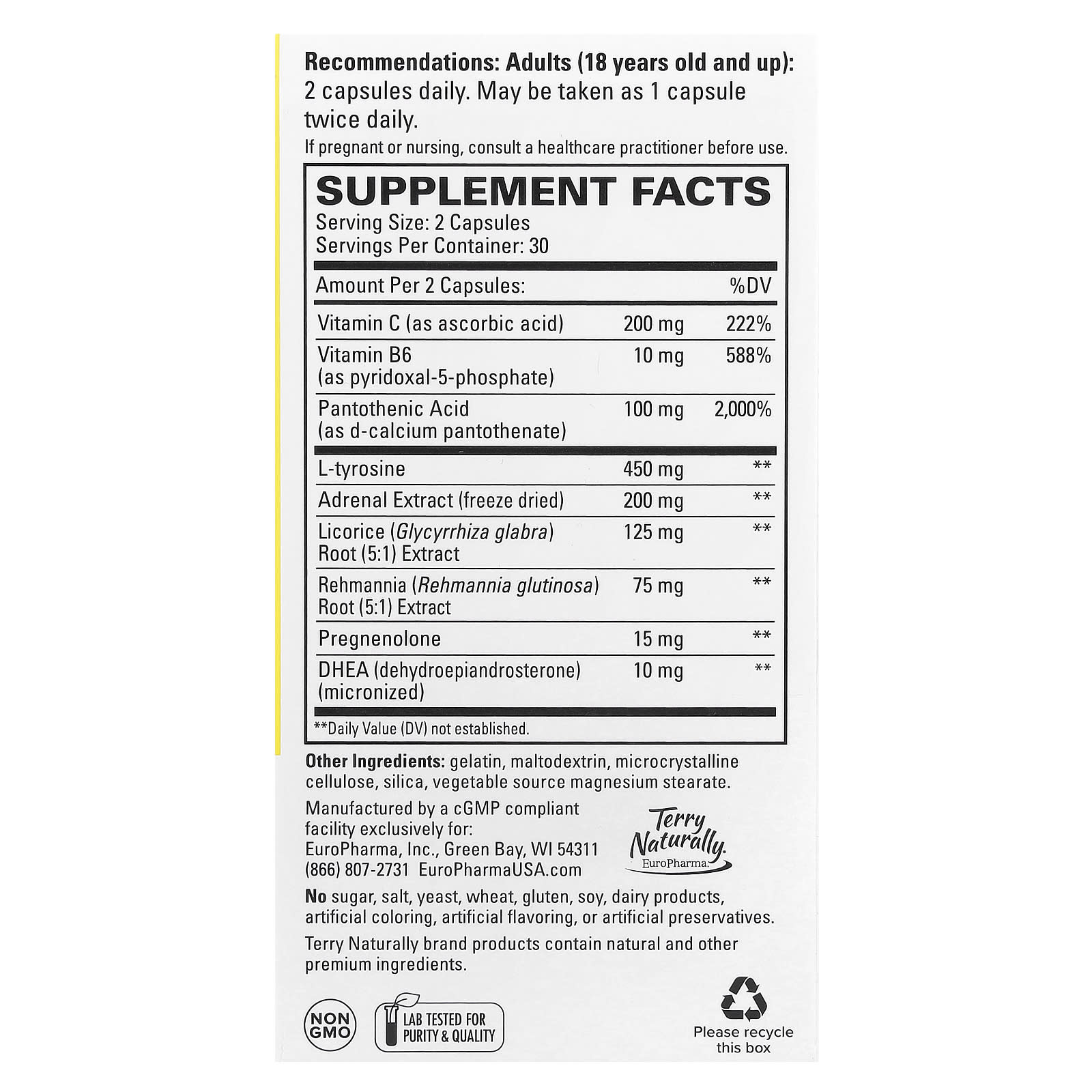 Terry Naturally, Adrenaplex®, 60 Capsules - Image 2