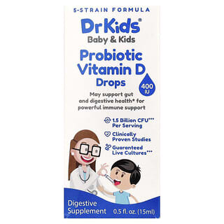 DrKids Baby & Kids Probiotic Vitamin D Drops for Immune Support