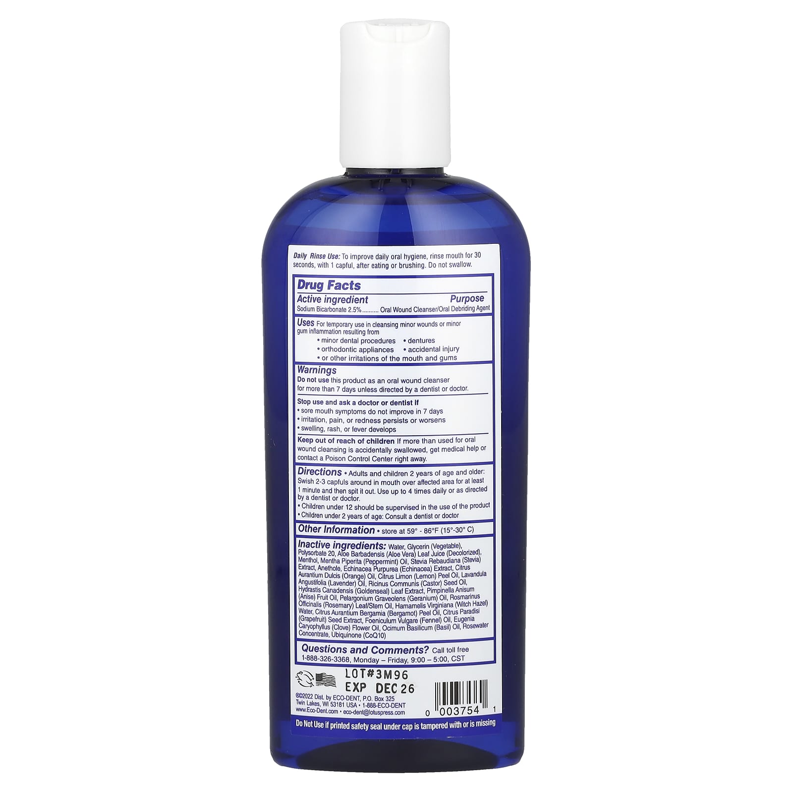 Eco-Dent DailyRinse & Oral Wound Cleanser, Alcohol Free, 8 fl oz - Image 2