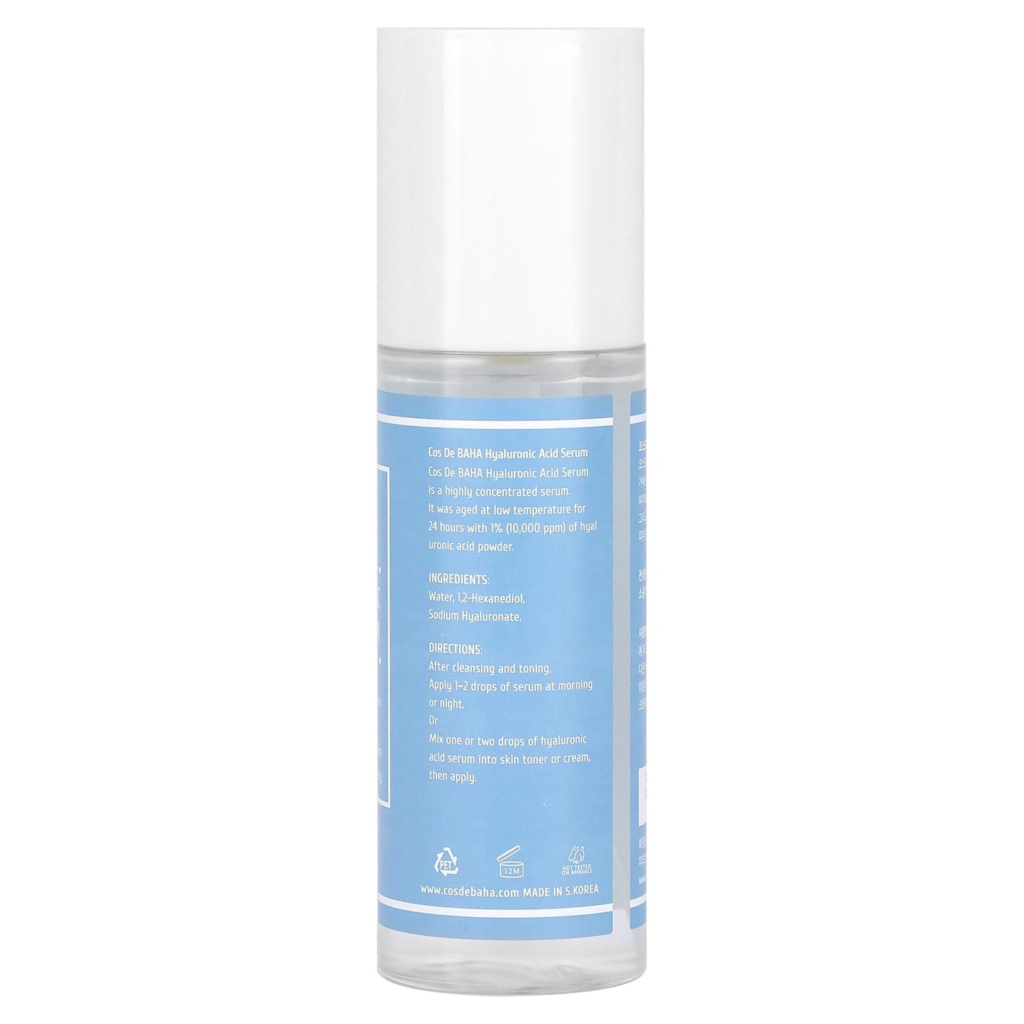 Hyaluronic Acid Serum by Cos De BAHA - 1% Hyaluronic Acid, 4 fl oz - Image 2