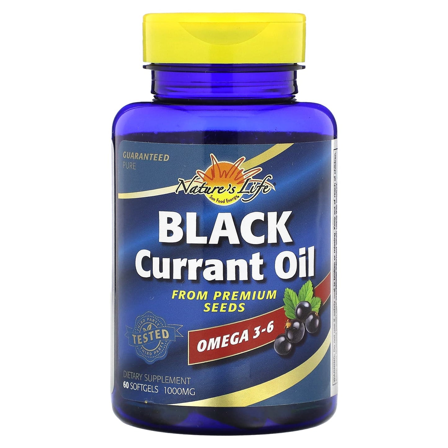 Nature's Life, Black Currant Oil, 1,000 mg, 60 Softgels - Image 1