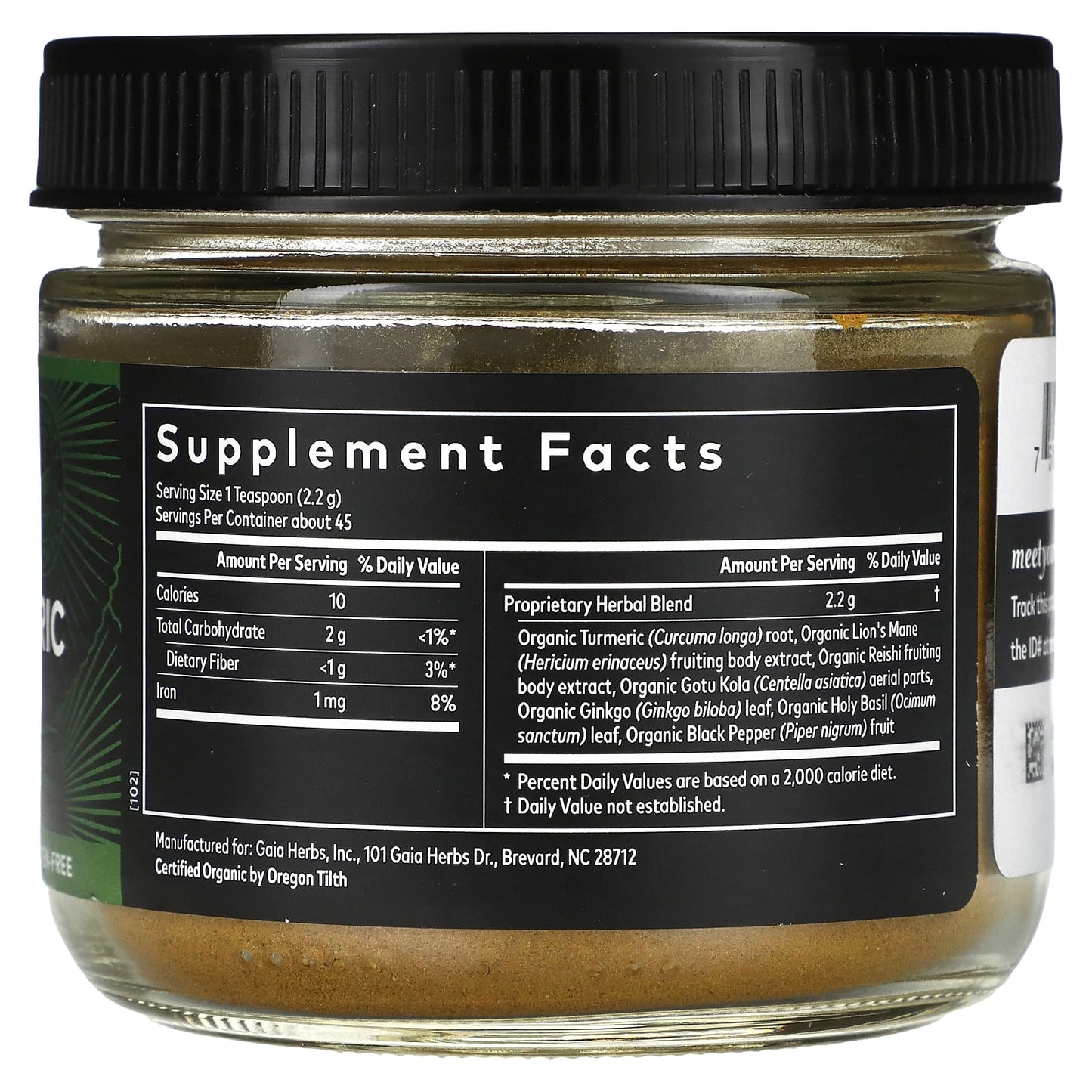 Gaia Herbs Lion's Mane & Turmeric Powder: Brain Health & Recall Supplement - Image 2