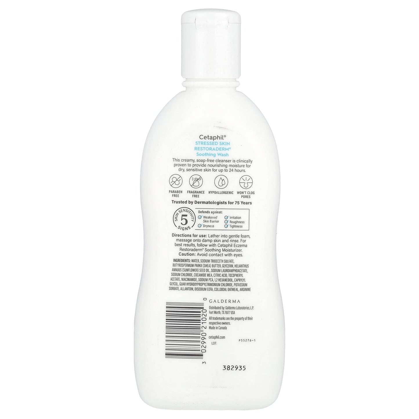 Cetaphil RestoraDerm Soothing Wash for Dry, Sensitive Skin 10 fl oz - Image 2
