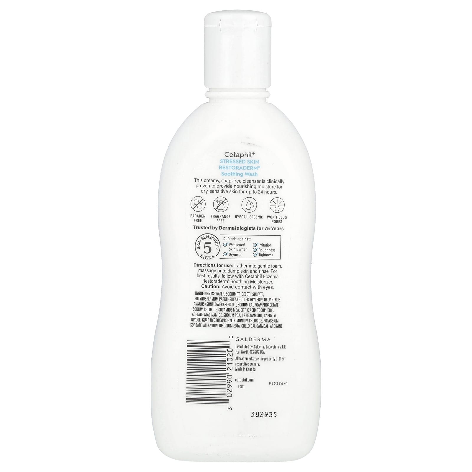 Cetaphil RestoraDerm Soothing Wash for Dry, Sensitive Skin 10 fl oz - Image 2