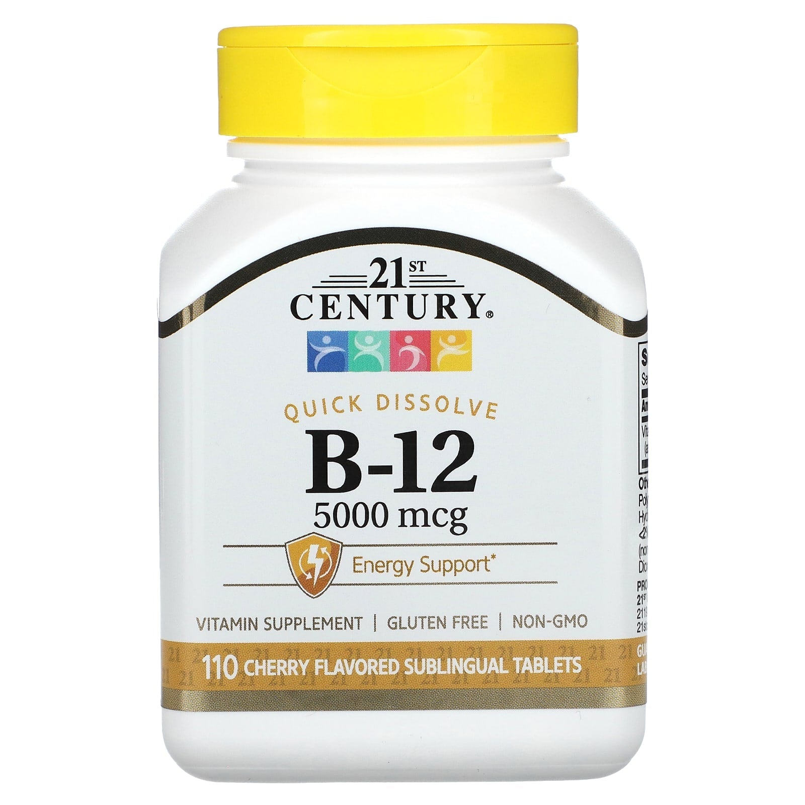 Vitamin B12 Supplement, 5000 mcg, Cherry Flavor, 110 Sublingual Tablets - Image 1