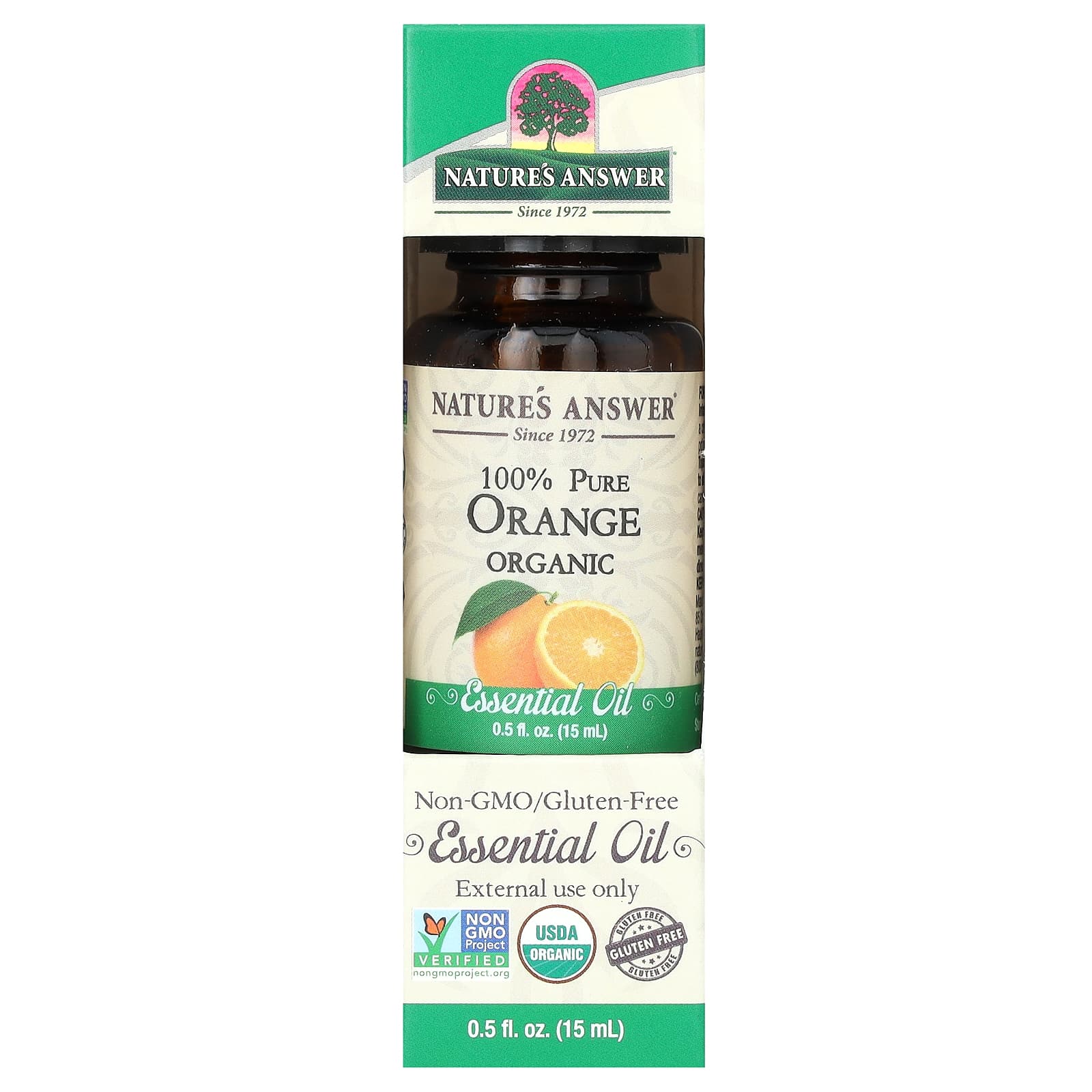 Nature's Answer, 100% Pure Organic Essential Oil, Orange, 0.5 fl oz (15 ml) - Image 2