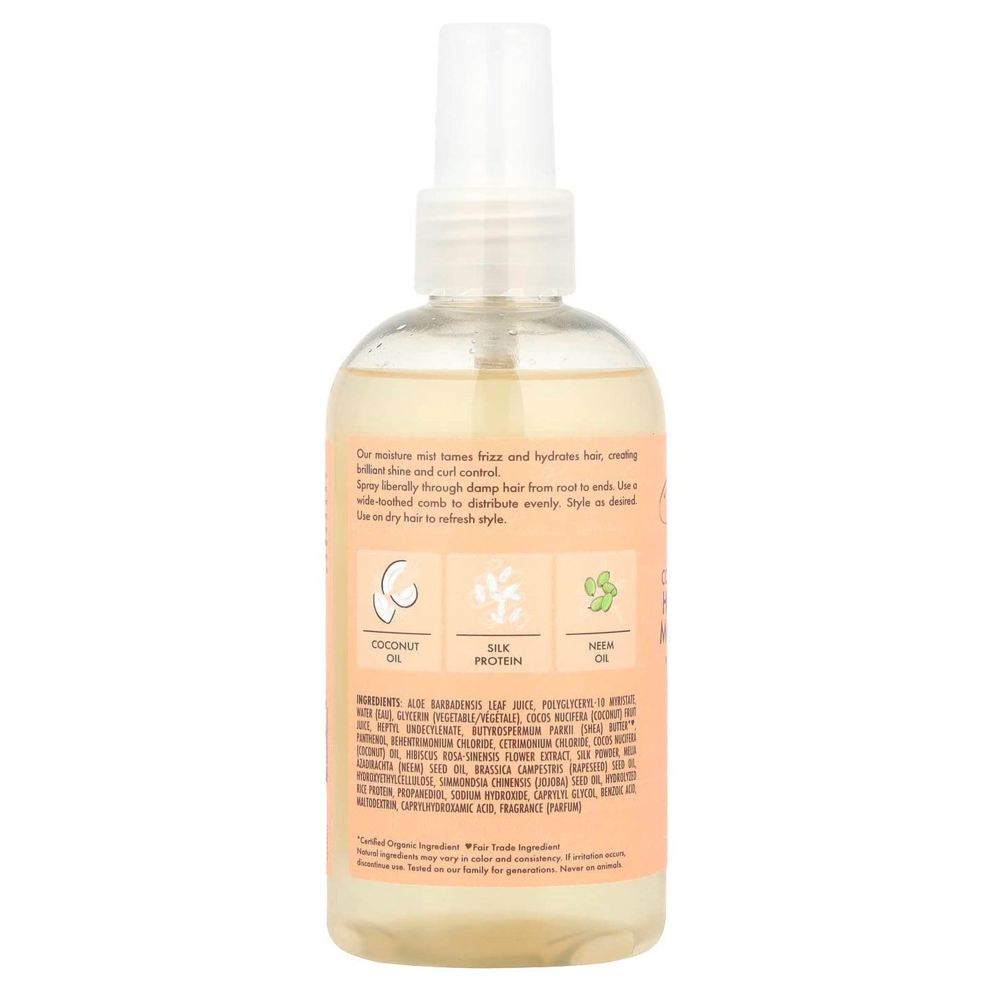 SheaMoisture, Hold & Shine Moisture Mist with Silk Protein & Neem Oil, Coconut & Hibiscus , 8 fl oz (237 ml) - Image 2