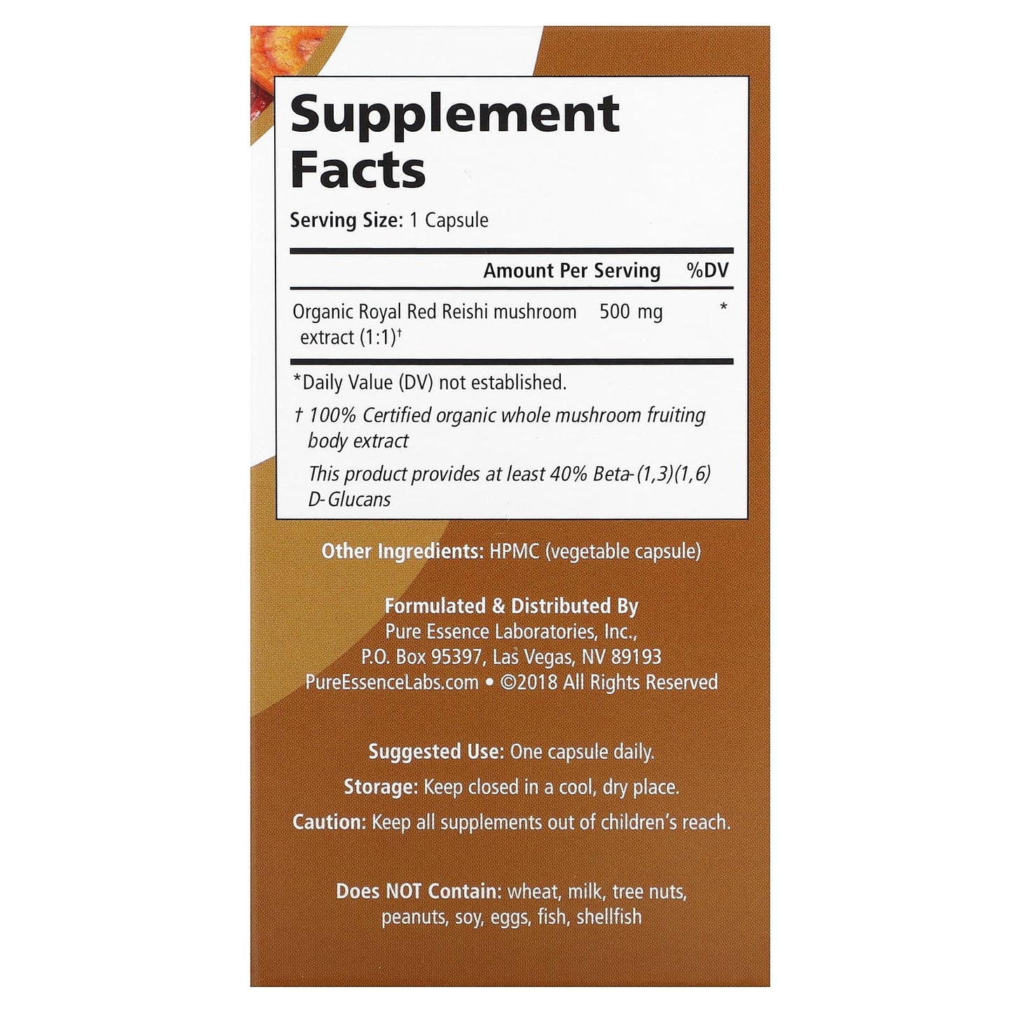 Pure Essence, My Pure, Reishi, 500 mg, 60 Vegi-Caps - Image 2
