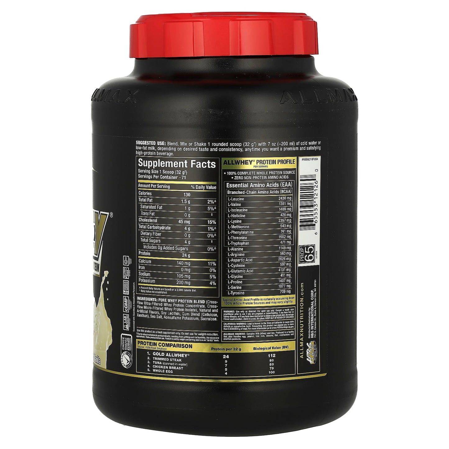ALLMAX Premium Whey Protein, French Vanilla, 5 lbs, High-Protein Supplement - Image 2