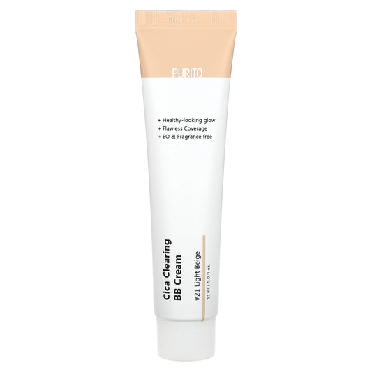 Purito, Cica Clearing BB Cream, 21 Light Beige, 1 fl oz (30 ml) - Image 1