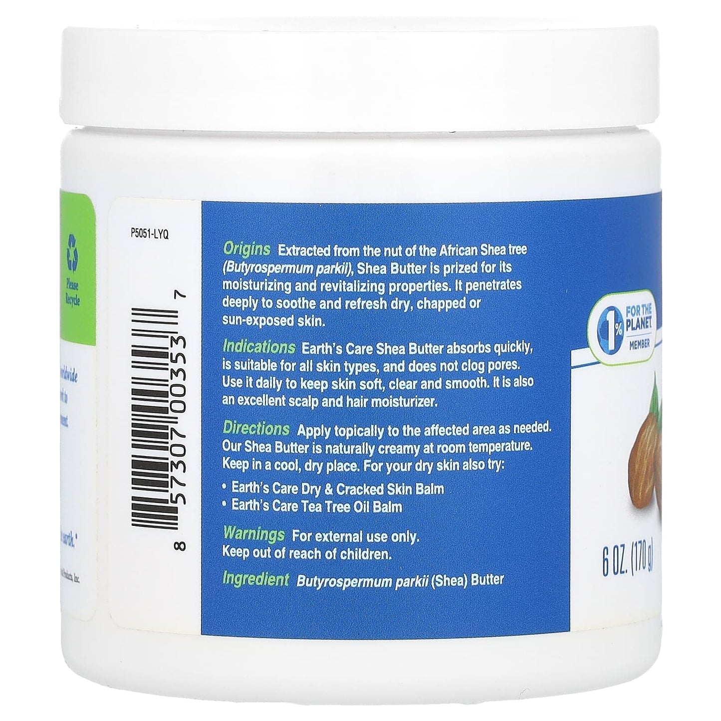 Shea Butter Moisturizer, 100% Pure, Non-Greasy, 6 oz (170g) - Image 2