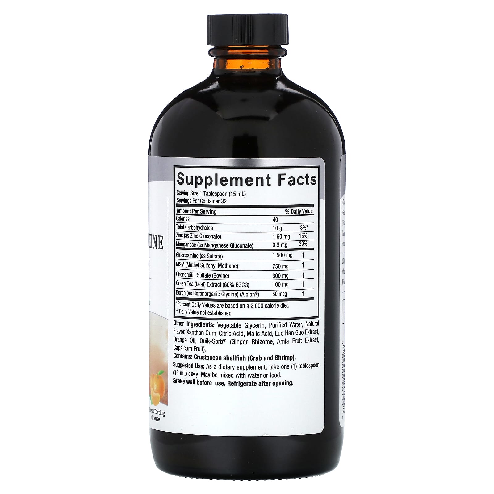 Nature's Answer, Liquid Glucosamine Chondroitin, Orange, 16 fl oz (480 ml) - Image 2