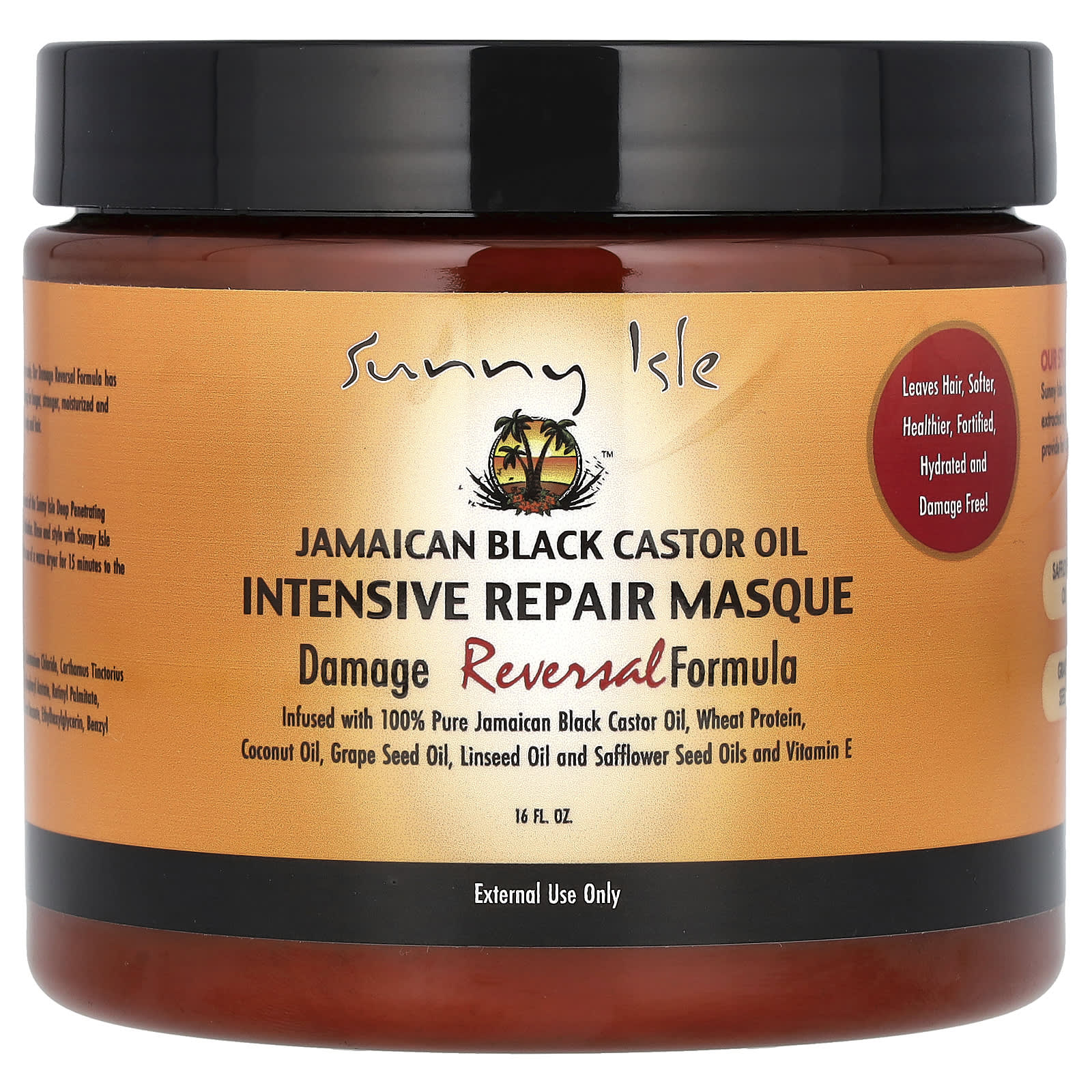 Sunny Isle, Jamaican Black Castor Oil, Intensive Repair Masque, 16 fl oz - Image 1
