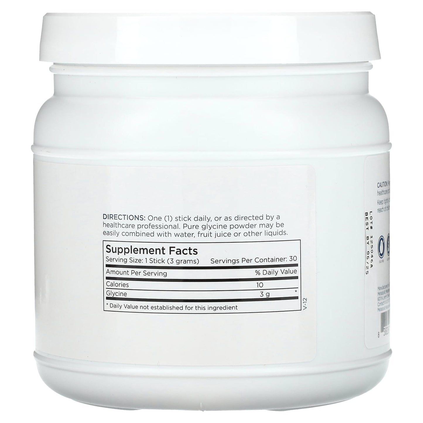 Metabolic Maintenance, Glycine Sticks, 30 Sticks, (3 g) Each - Image 2